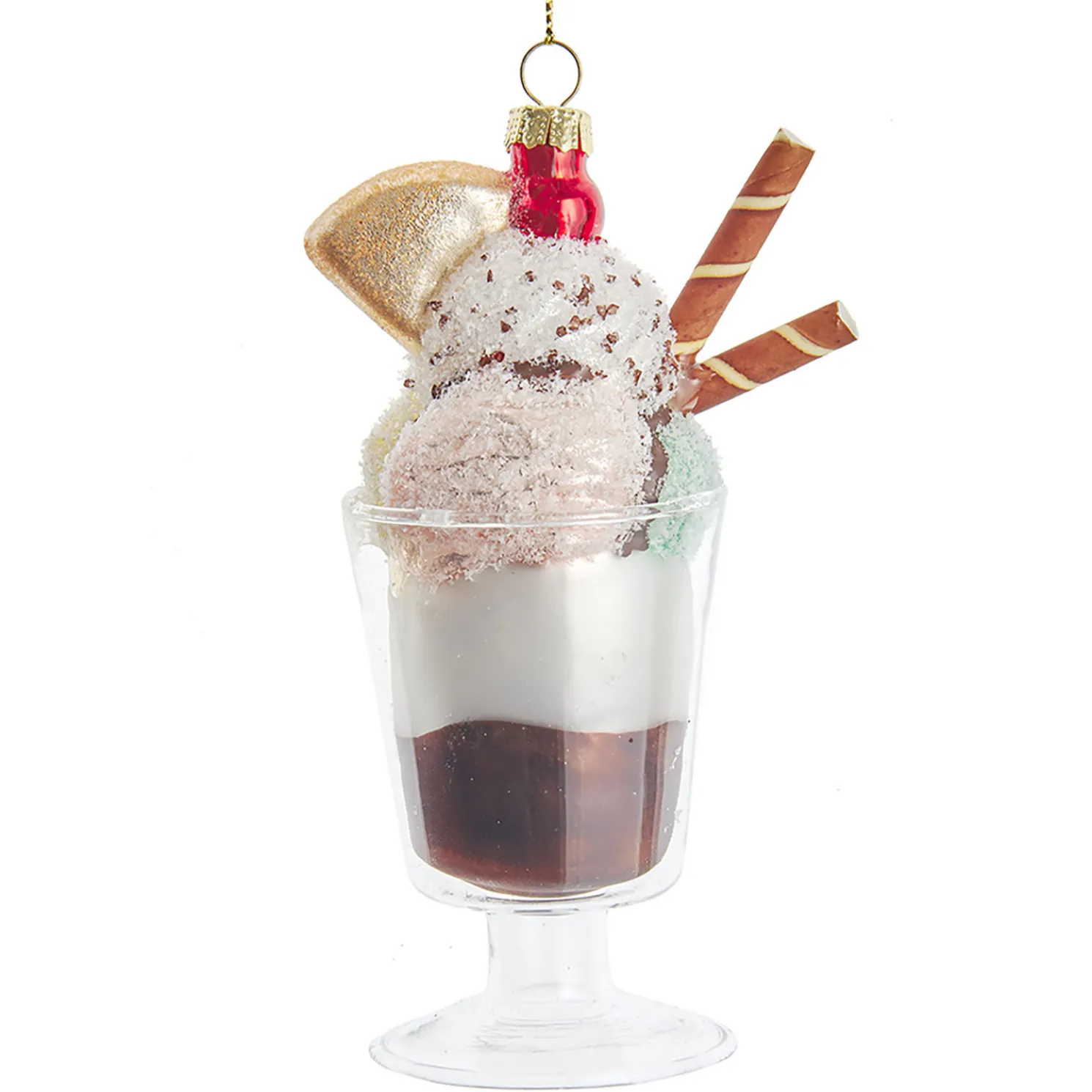 5.25" Ice Cream Sundae Glass Christmas Ornament T3108