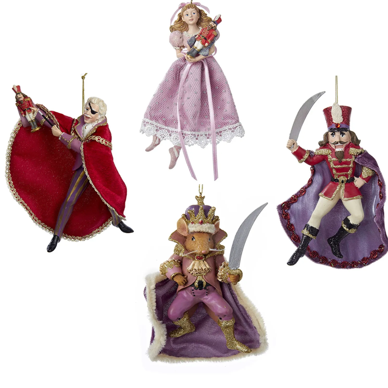 6.7" The Nutcracker Suite Set of 4 Christmas Ornaments C7172