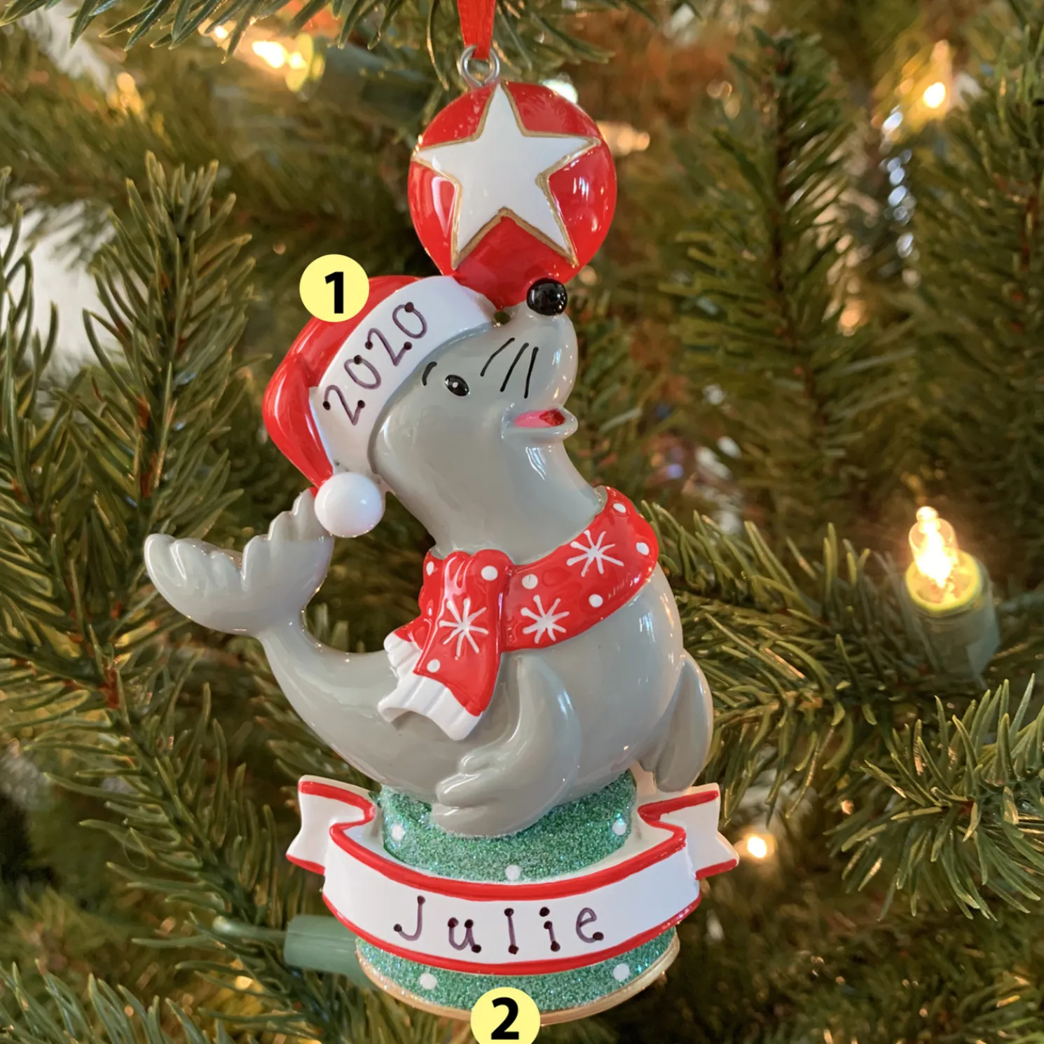 Baby Sea Lion Personalized Christmas Ornament OR1851S