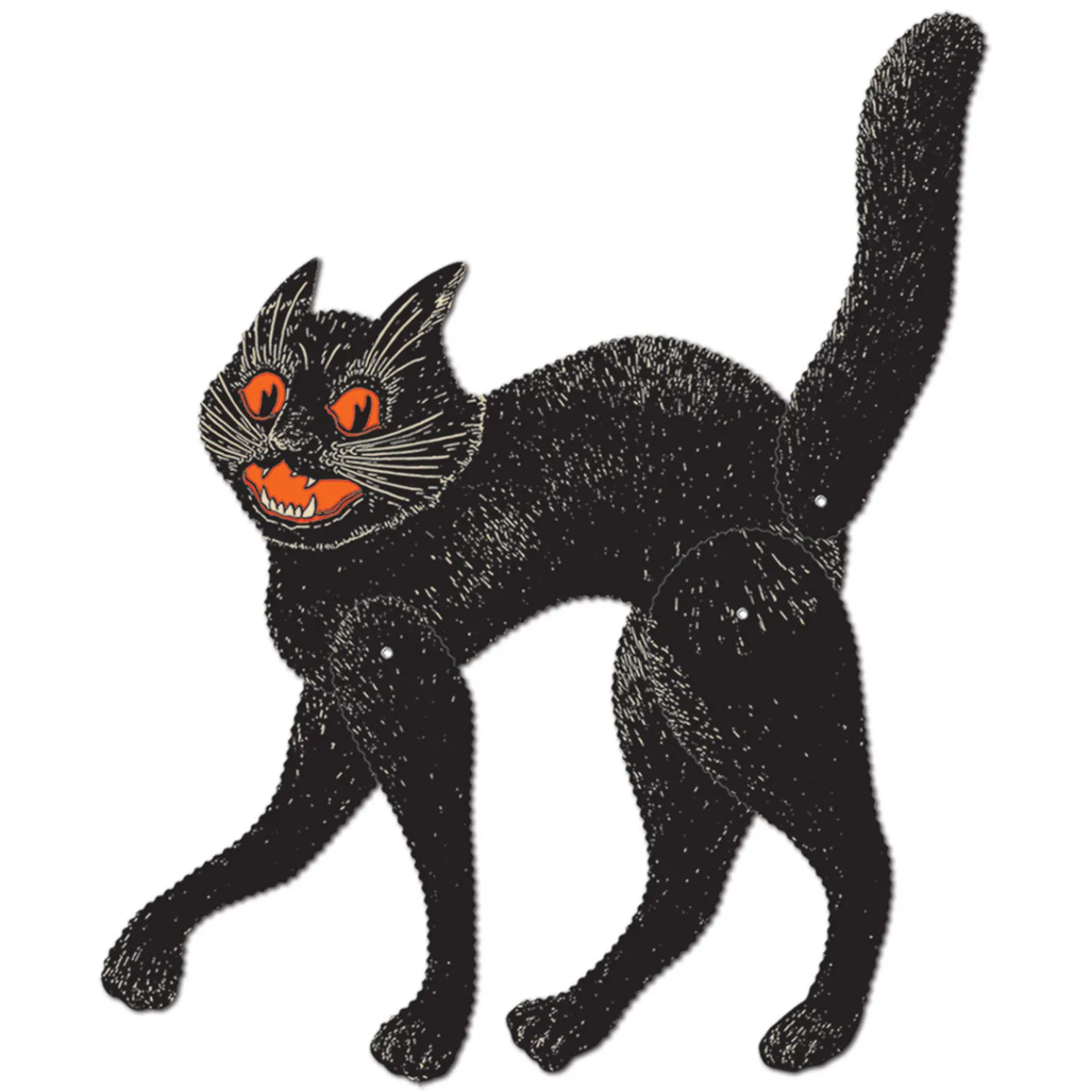 Beistle 20.5" Vintage Halloween Jointed Scratch Cat 01177