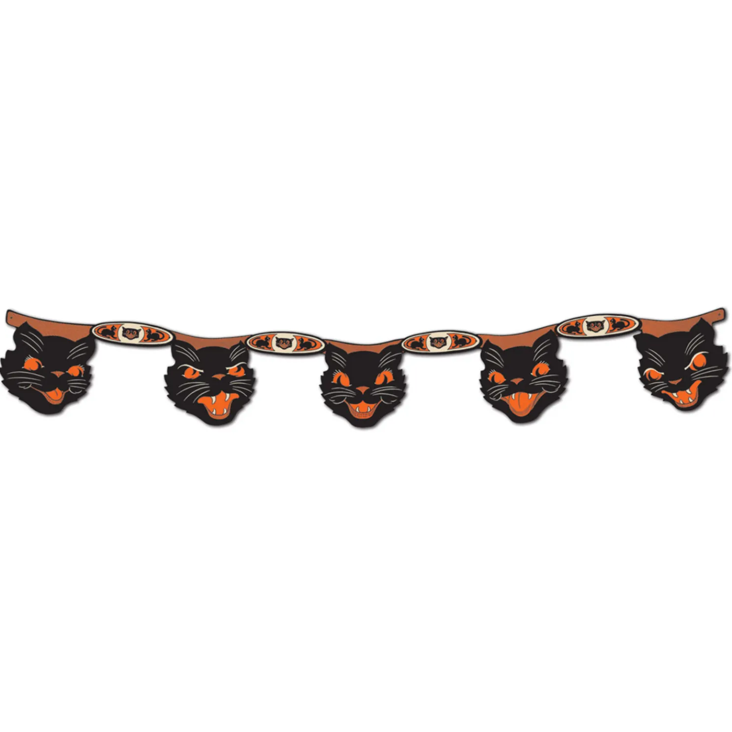 Beistle Vintage 4' Jointed Cat Streamer Halloween Garland Home Decoration 01971