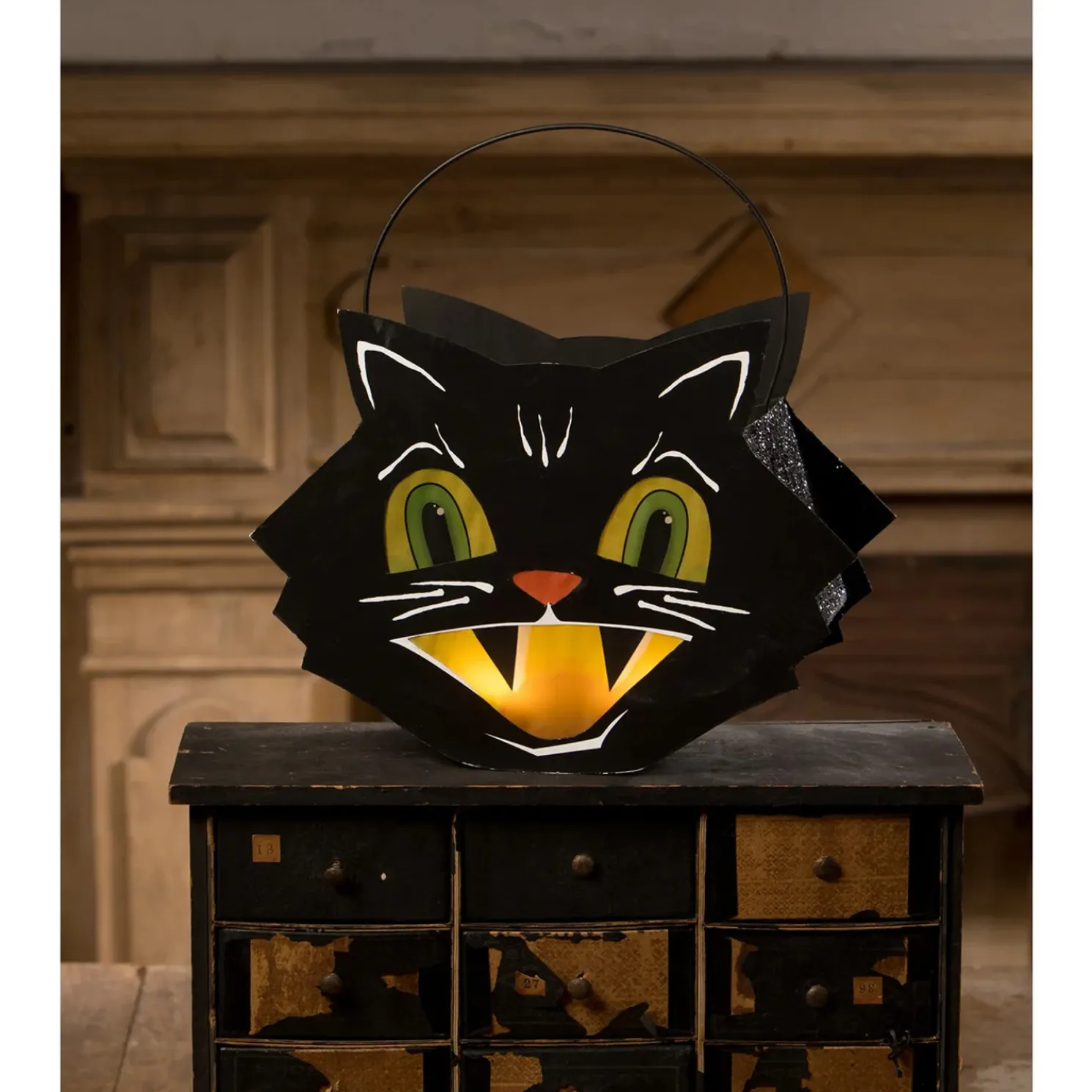 Bethany Lowe 12.5" Mr. Cool Cat Lantern Halloween Decoration TF3249