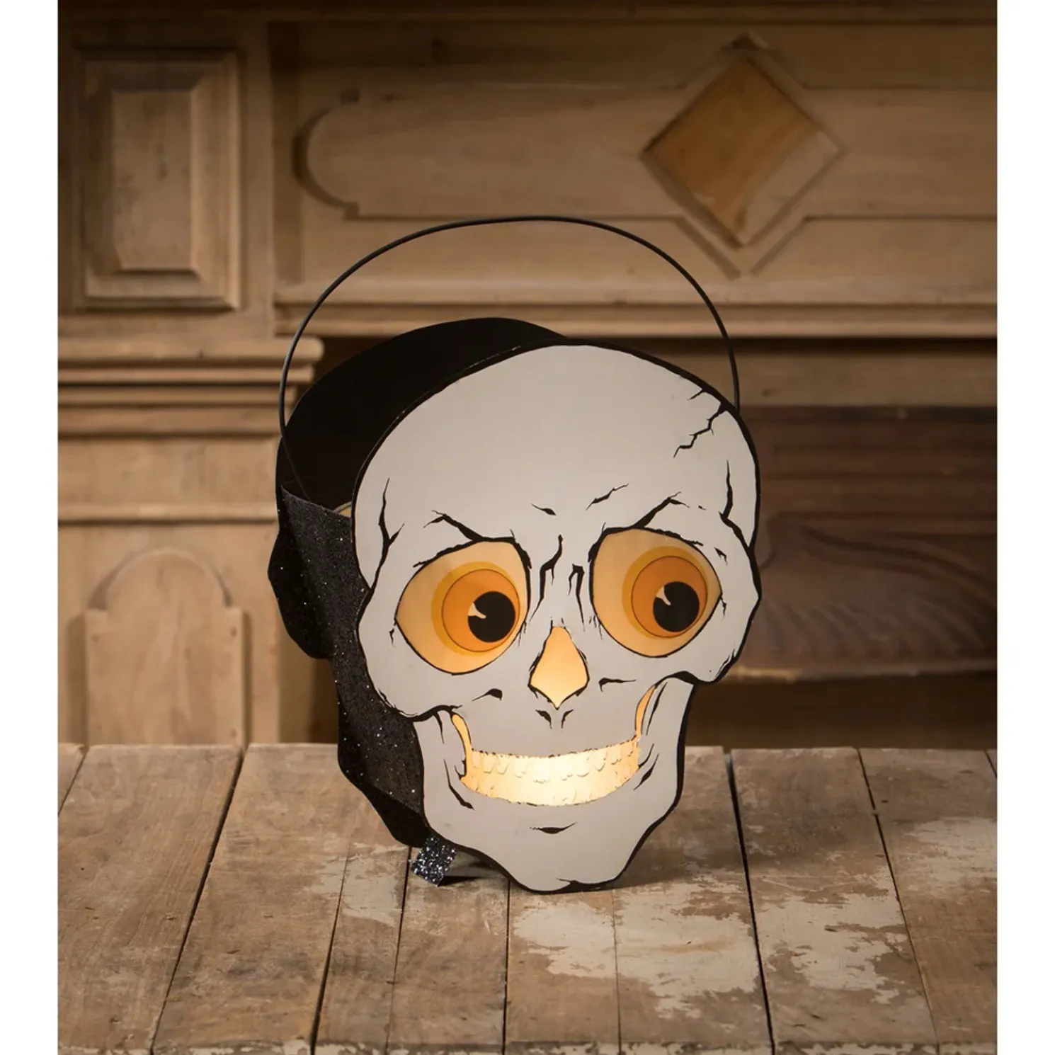 Bethany Lowe 14" Mr. Skelly Vintage Inspired Halloween Lantern TF3248