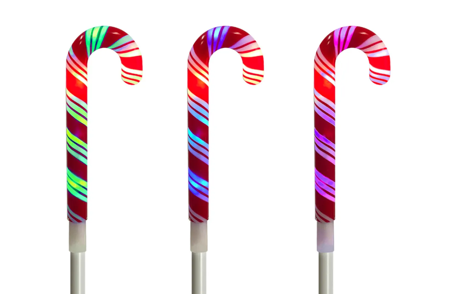 Brite Star 3 Count LED Lighted Candy Cane Pathway Markers Outdoor Christmas Decoration 48-562-00
