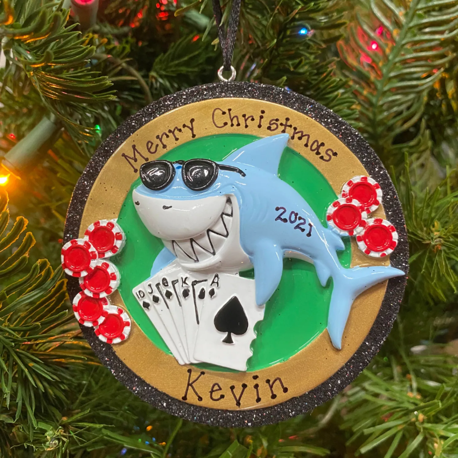 Card Shark Personalized Christmas Ornament OR1695