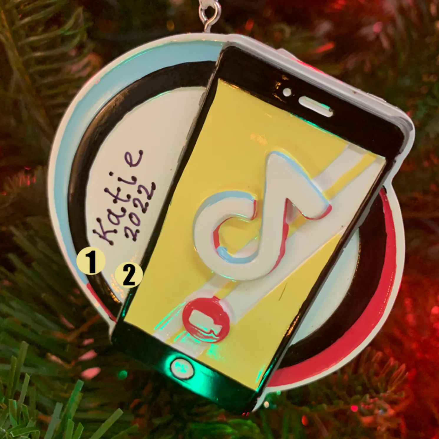 Cell Phone Dance App Personalized Christmas Ornament OR2292