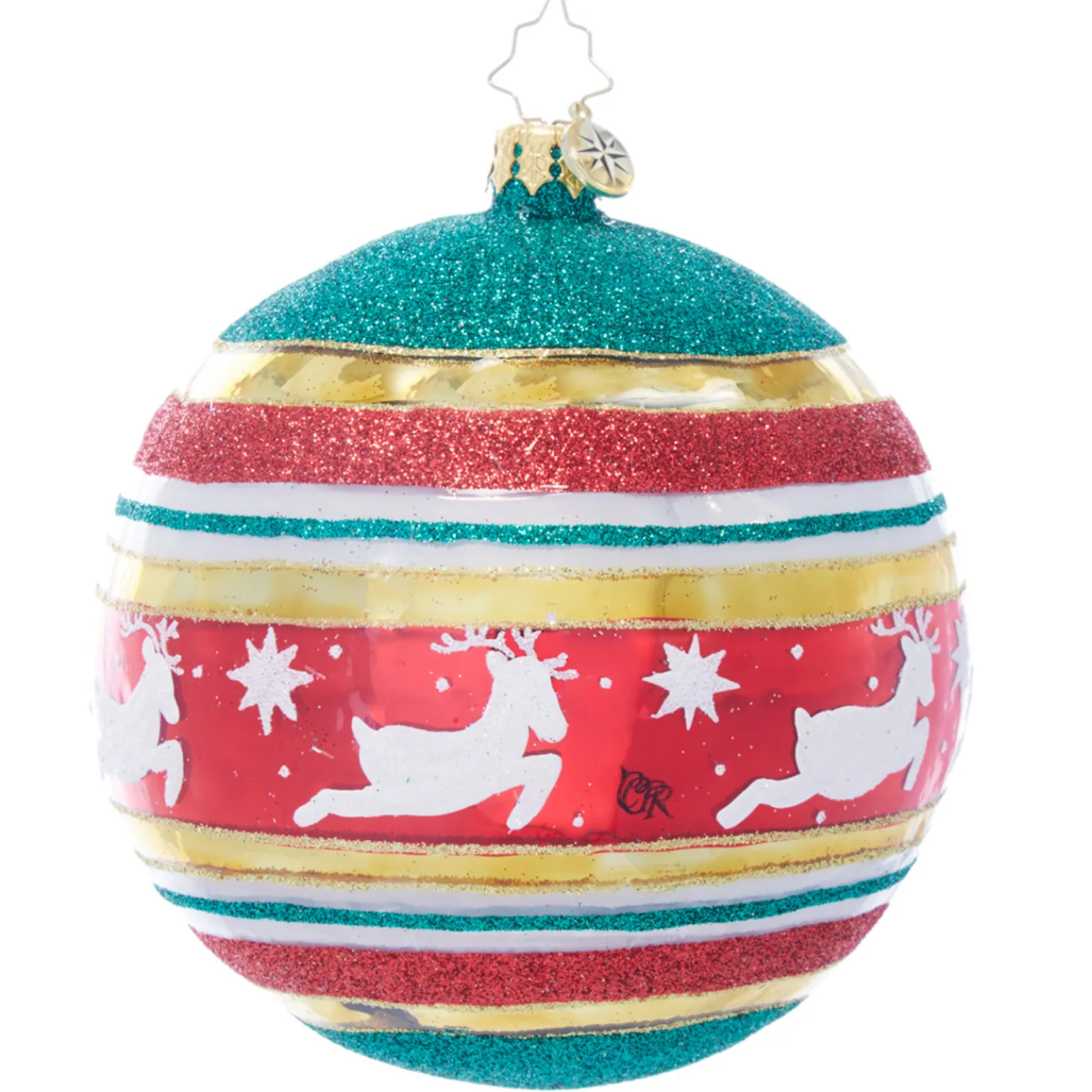 Christopher Radko St. Nick's Spherical Cheer Glass Christmas Ornament 1022067