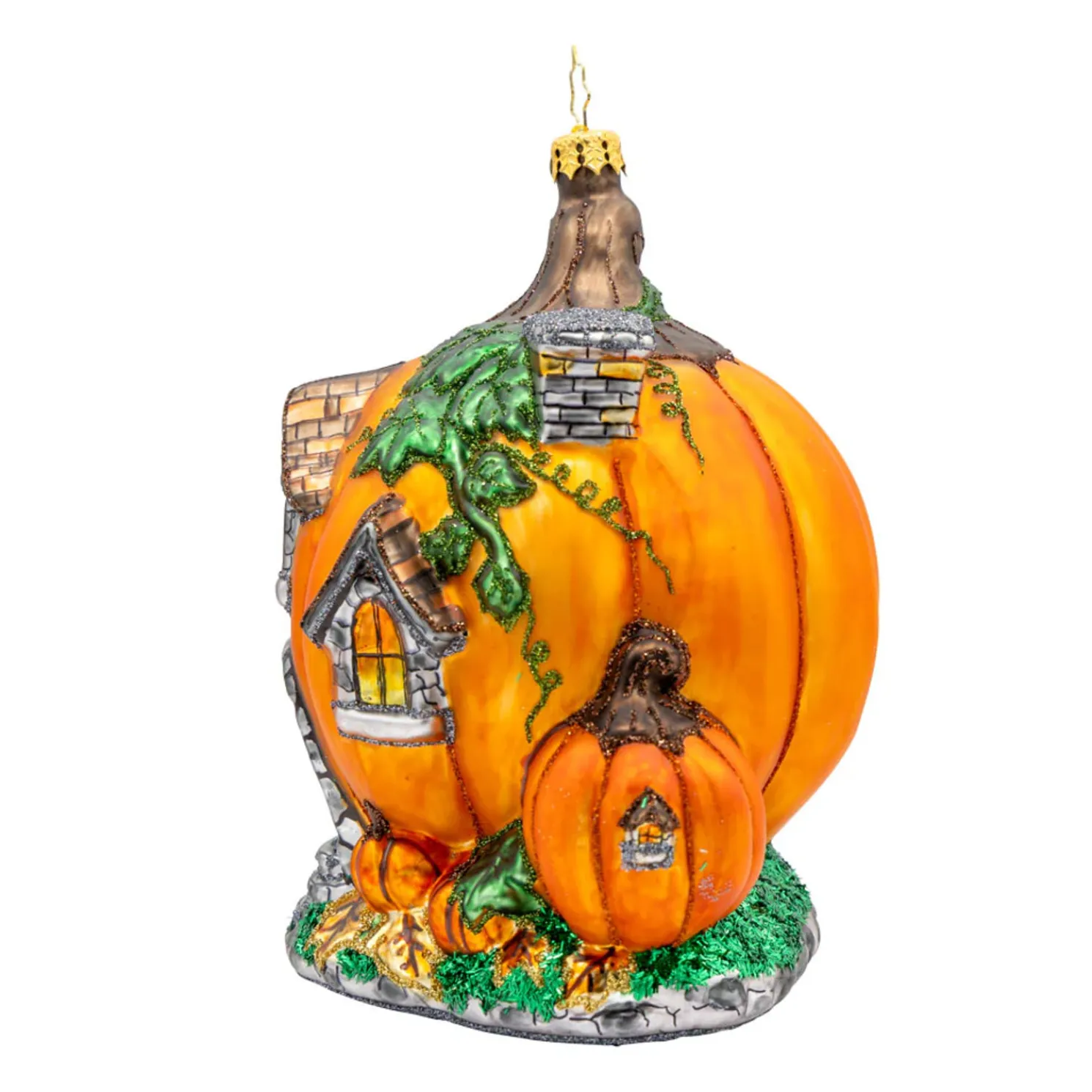 Christopher Radko Pumpkin Patch Abode Glass Halloween Ornament 1022285
