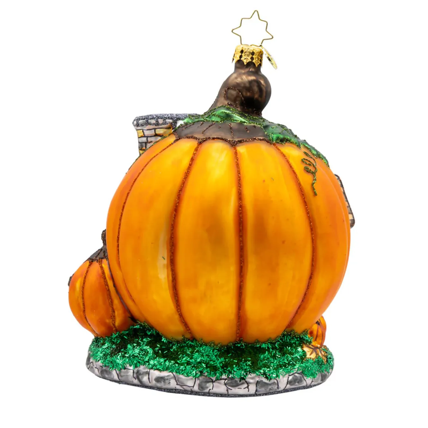 Christopher Radko Pumpkin Patch Abode Glass Halloween Ornament 1022285