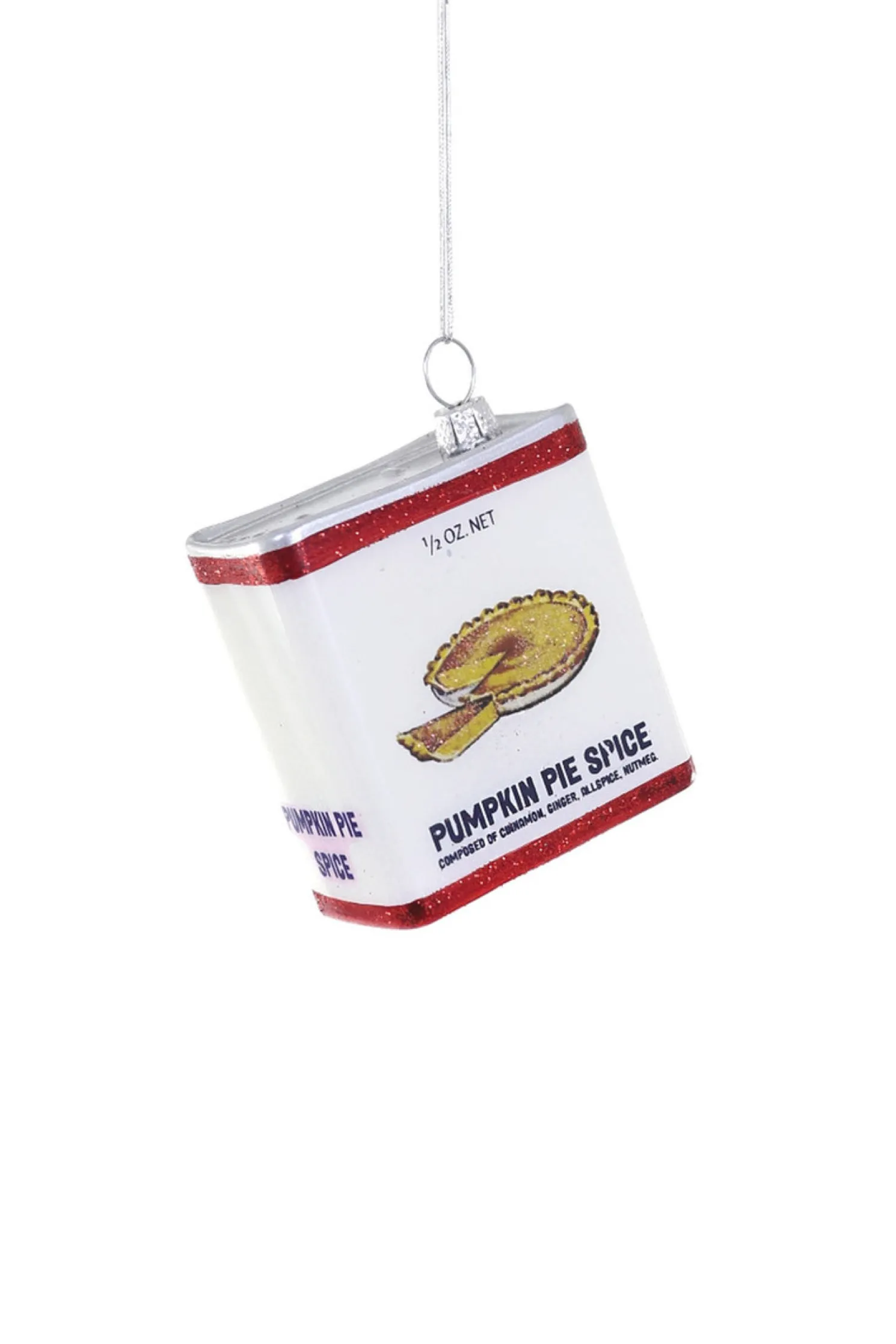 Cody Foster 2.75" Pumpkin Pie Spice Canister Glass Christmas Ornament GO-9799