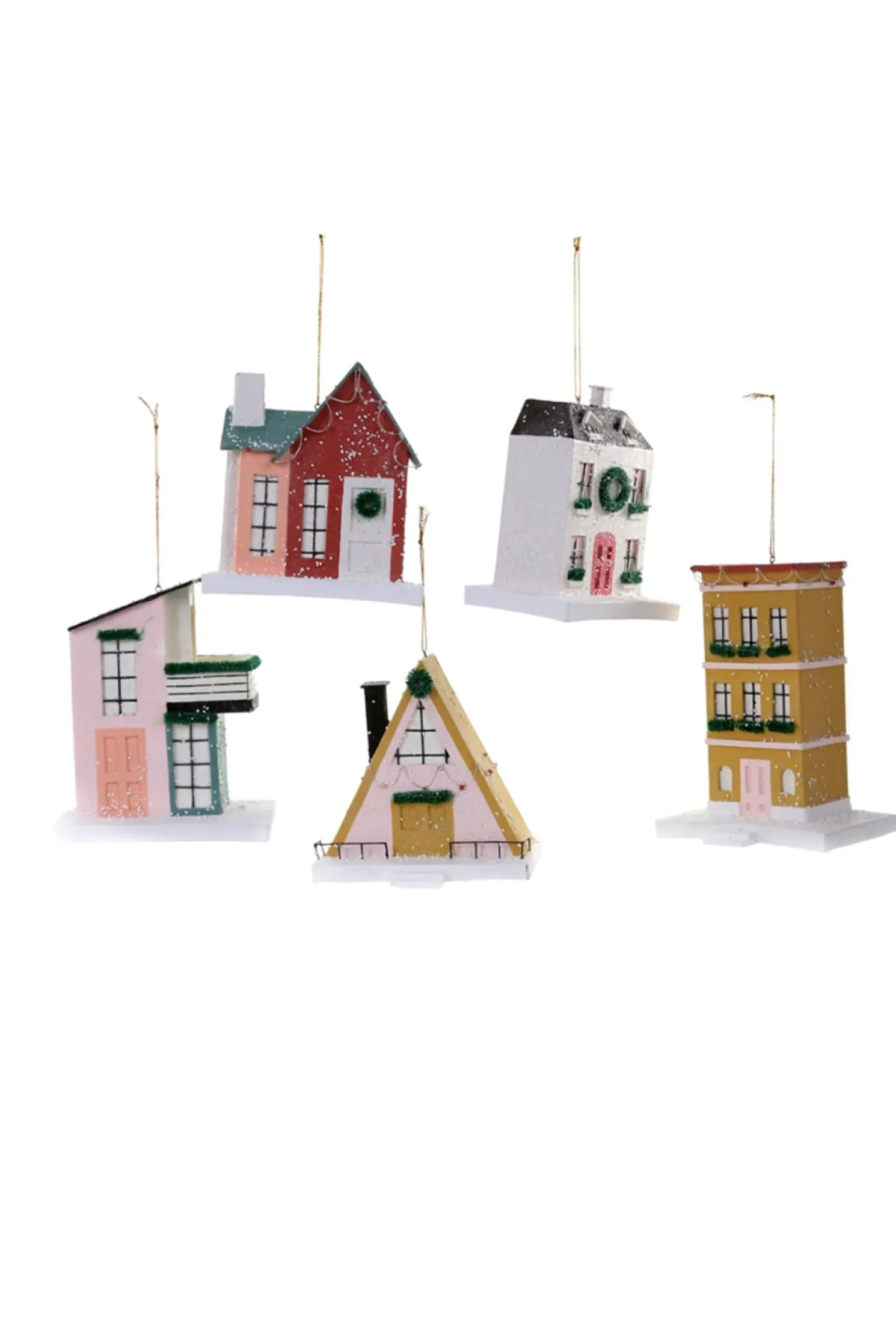 Cody Foster Set of 5 Homes for the Holidays Christmas Ornament HOU-323