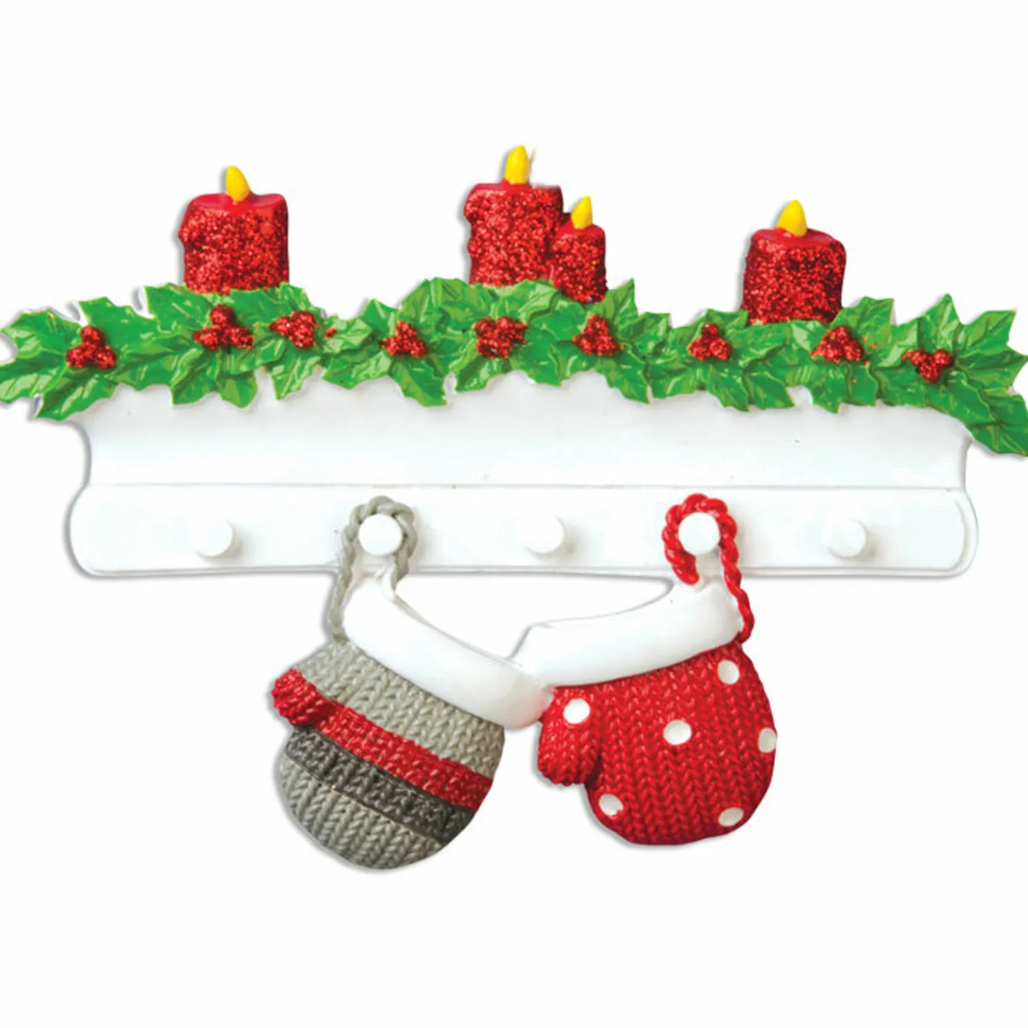 Family Personalized Christmas Ornament with 2 Mittens
