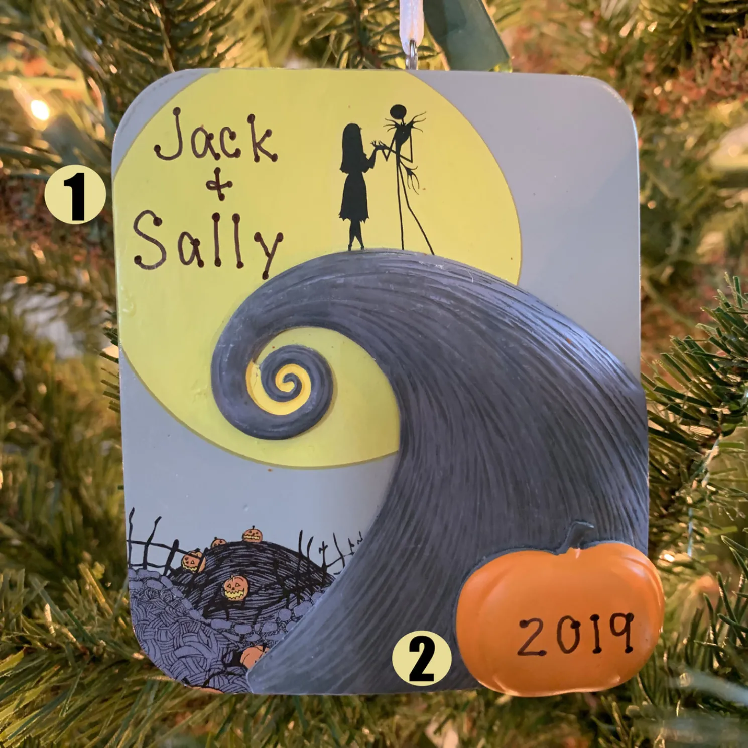 Hallmark 3.9" The Nightmare Before Christmas Personalized Christmas or Halloween Ornament 3HCM1001