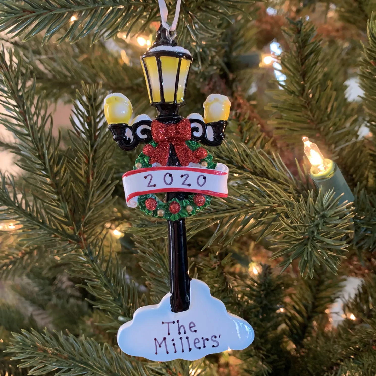 Holiday Light Post Personalized Christmas Ornament OR1862