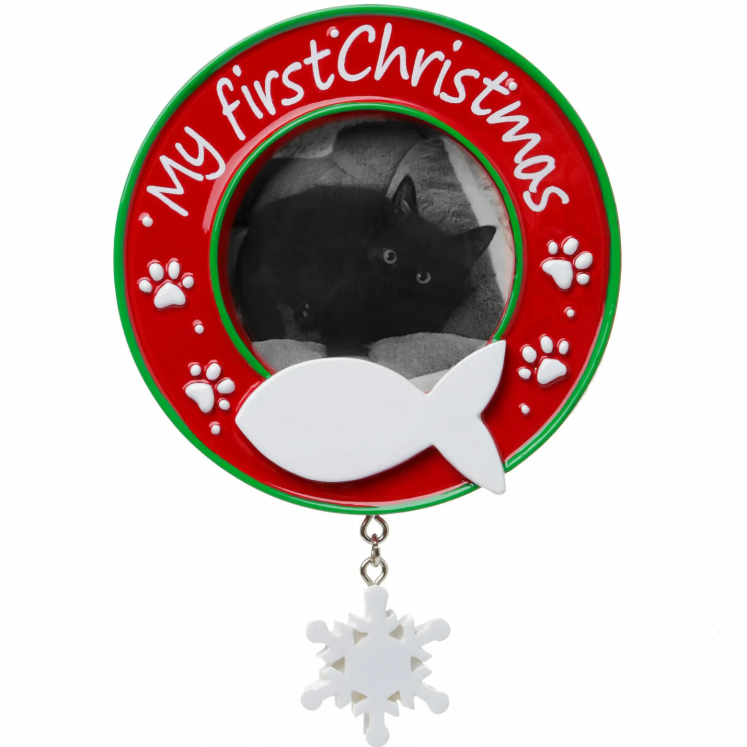 Kitty Cat's First Christmas Picture Frame Personalized Christmas Ornament PF1716