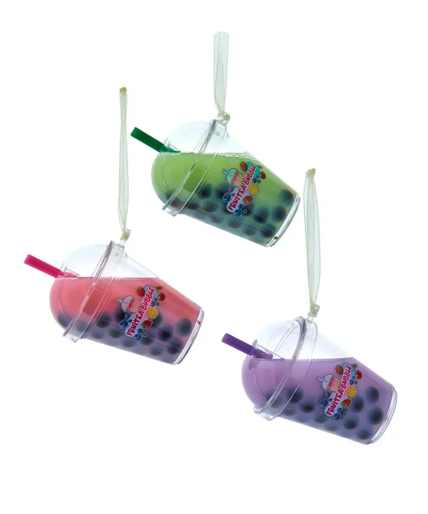 Kurt Adler 3.7" Bubble Tea Cup Christmas Ornament D4708