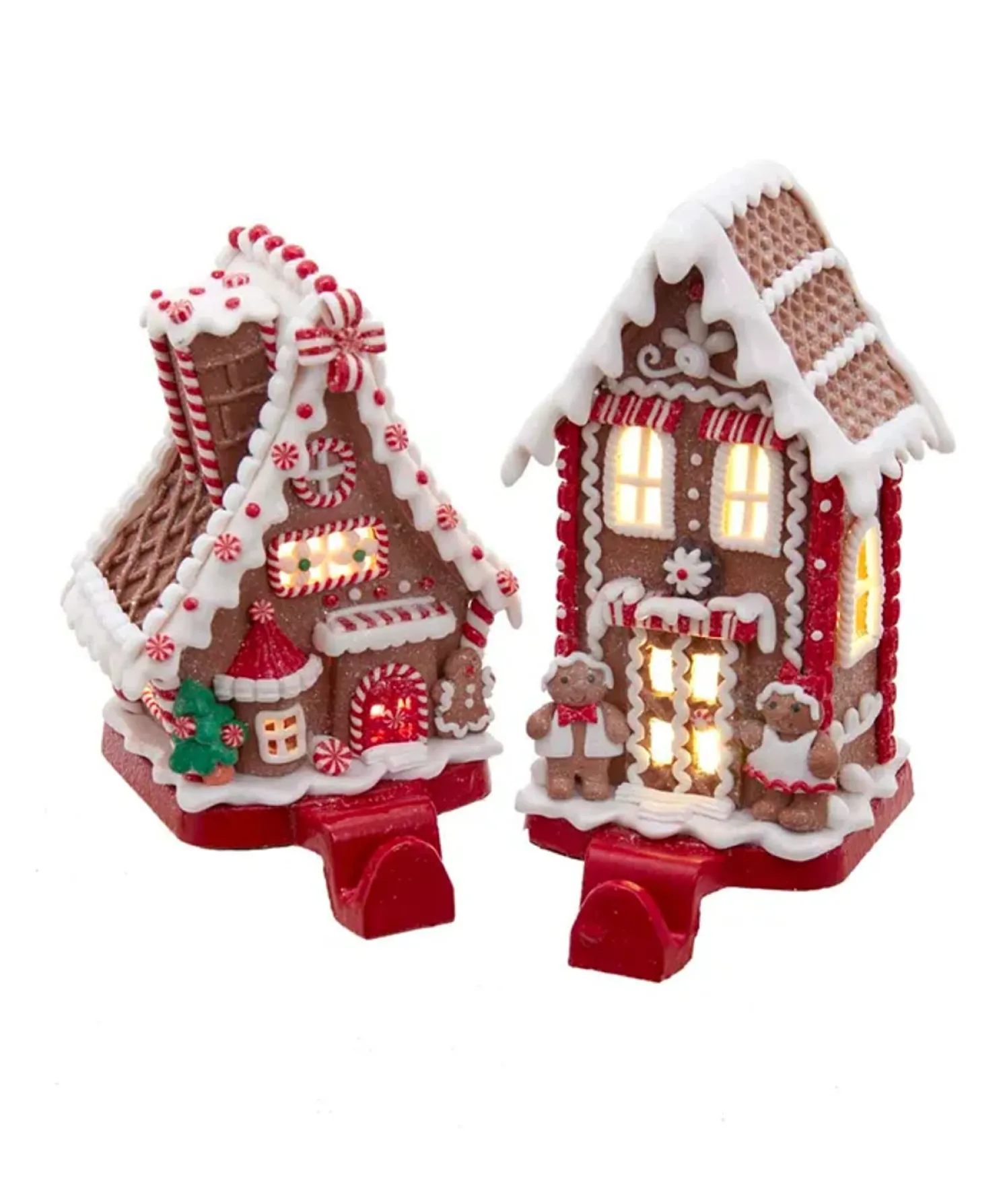 Kurt Adler 6.5" LED Gingerbread House Christmas Stocking Holder D3868
