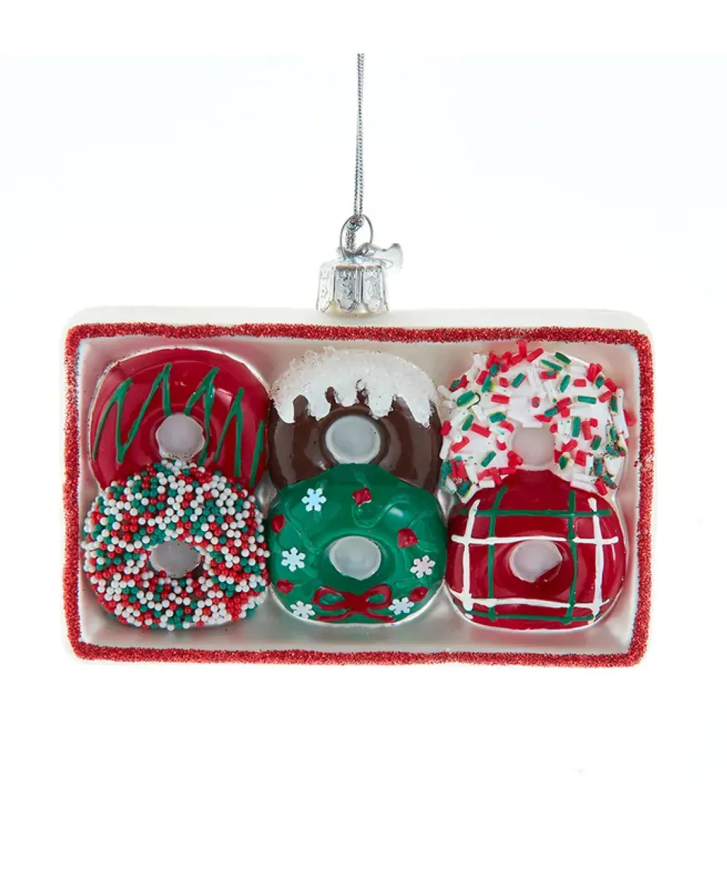 Kurt Adler 4.5" Noble Gems Donuts Glass Christmas Ornament NBX0144