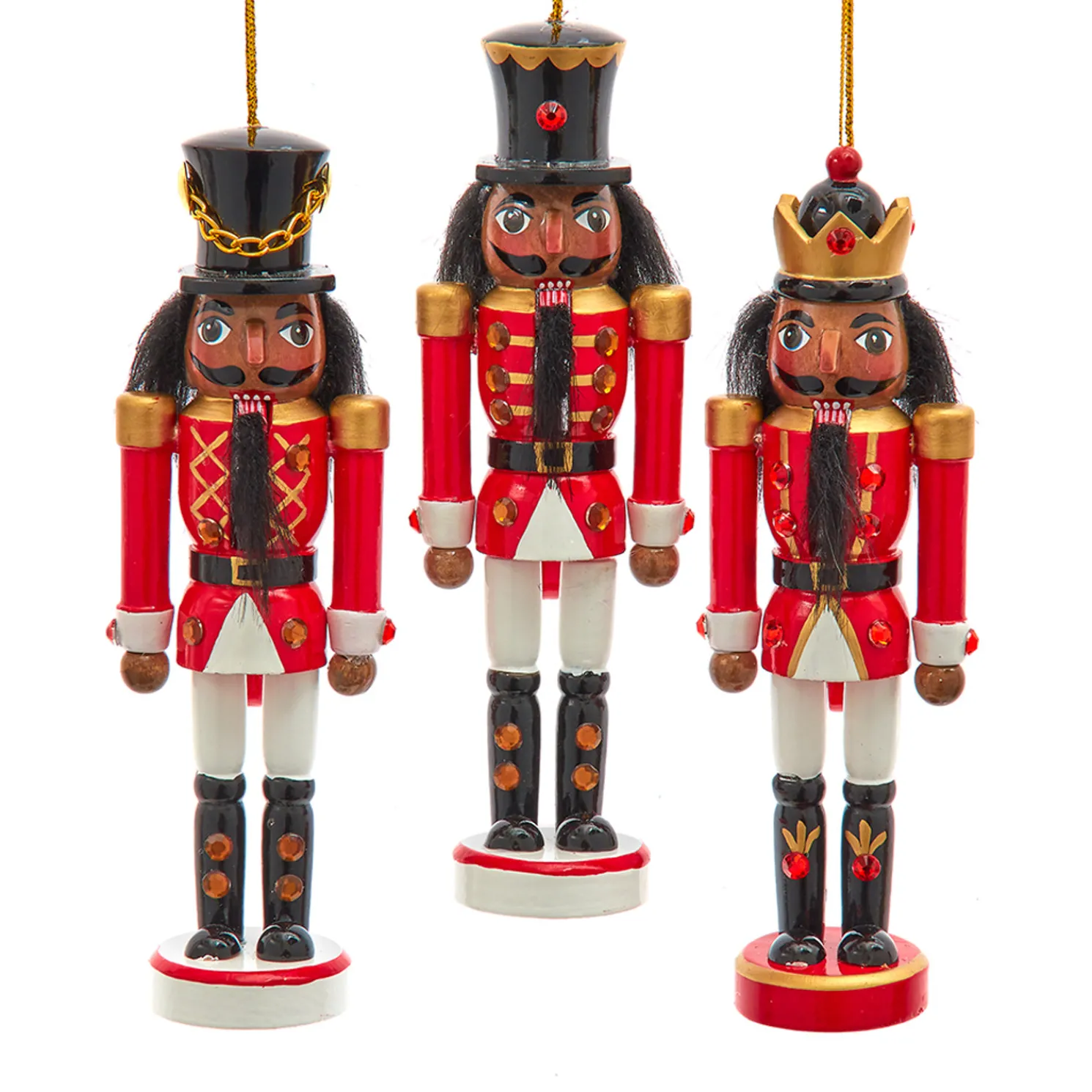 Kurt Adler 6" Red and White African American Nutcracker Ornament F2223