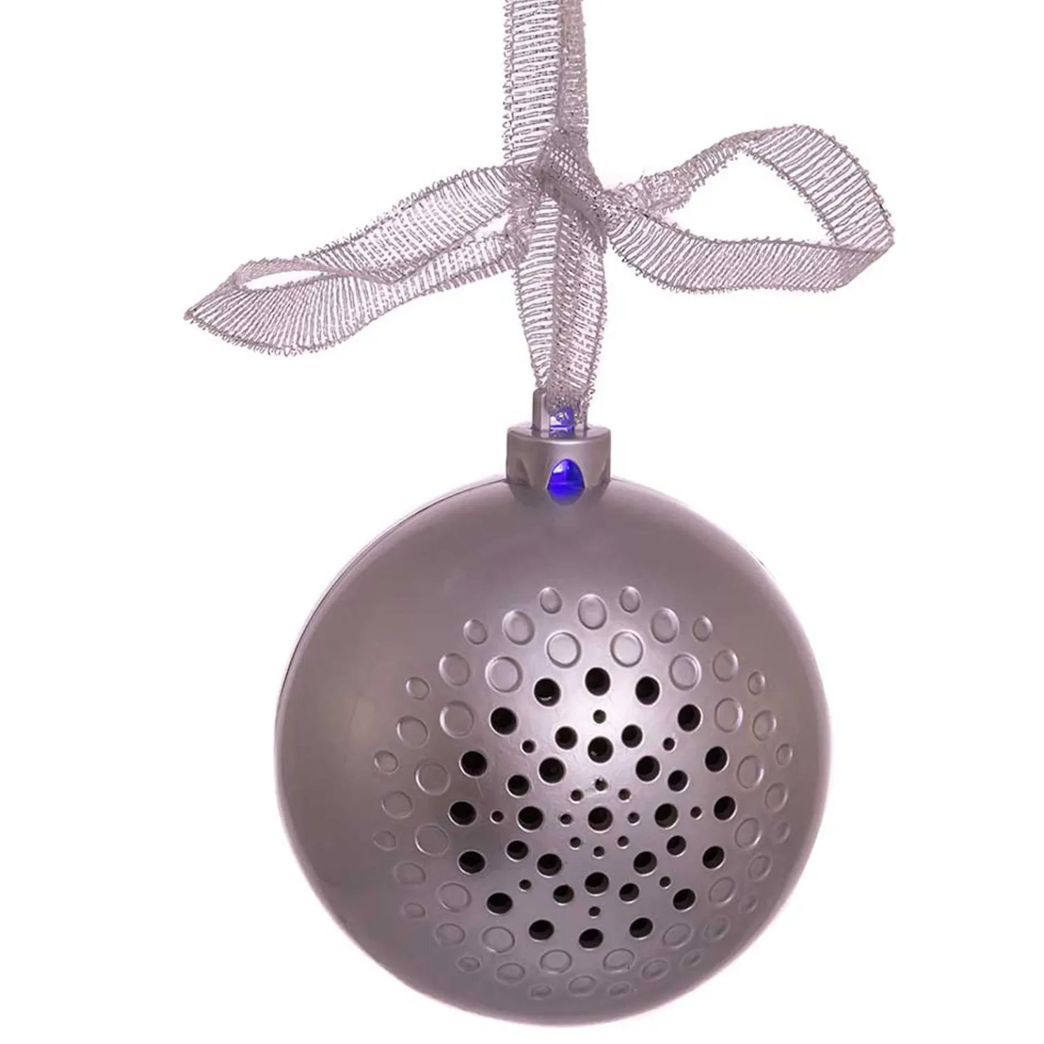 70MM Bluetooth Musical Silver Ball Christmas Ornament USB1300