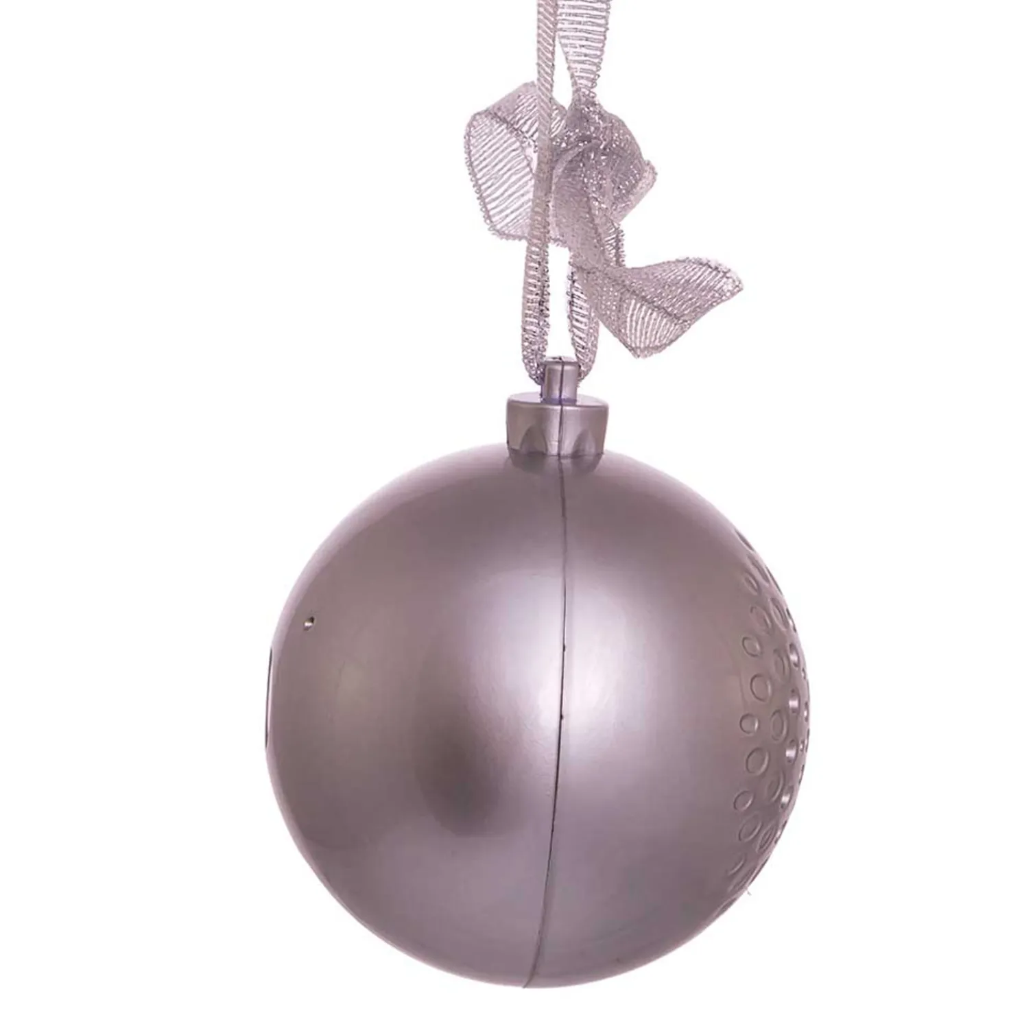 70MM Bluetooth Musical Silver Ball Christmas Ornament USB1300