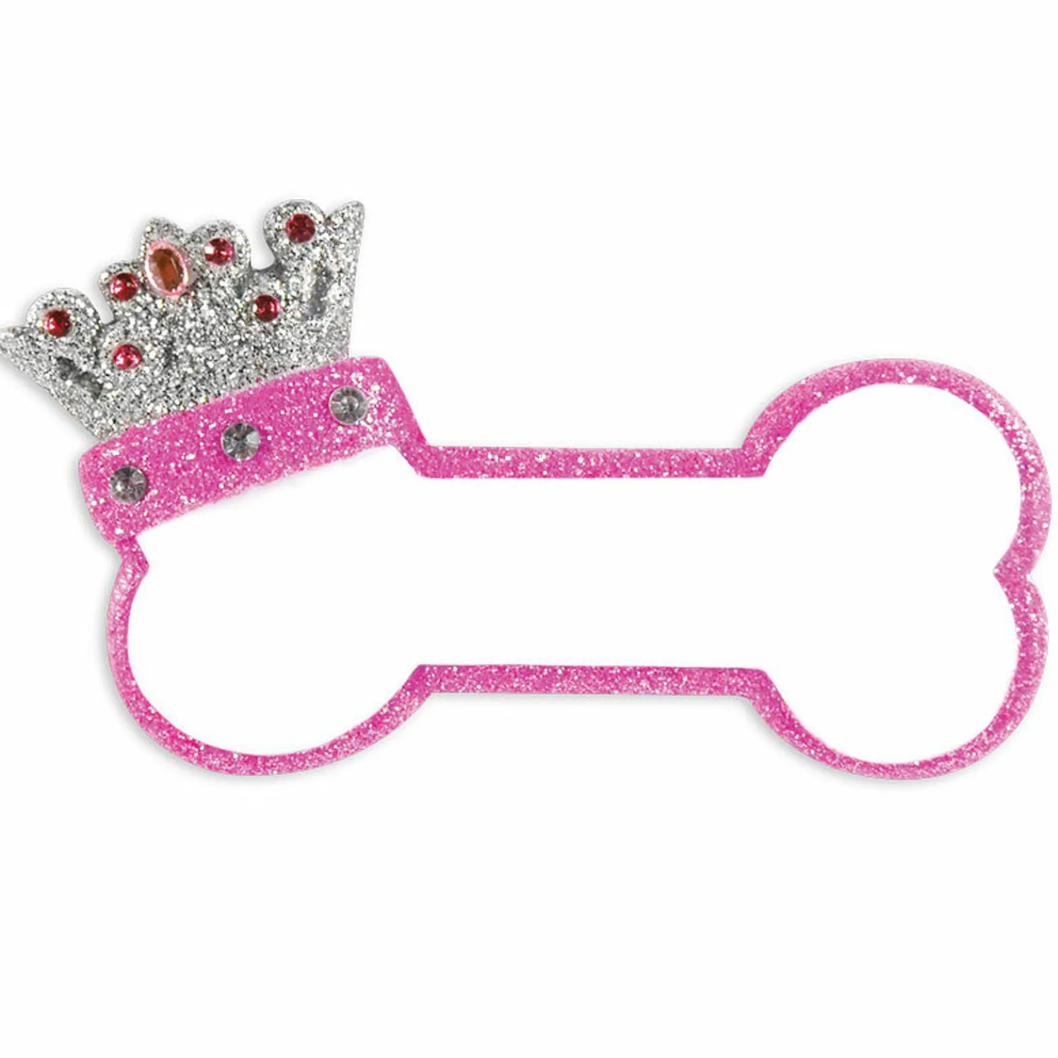 Pink Dog Bone with Princess Crown Personalized Christmas Ornament