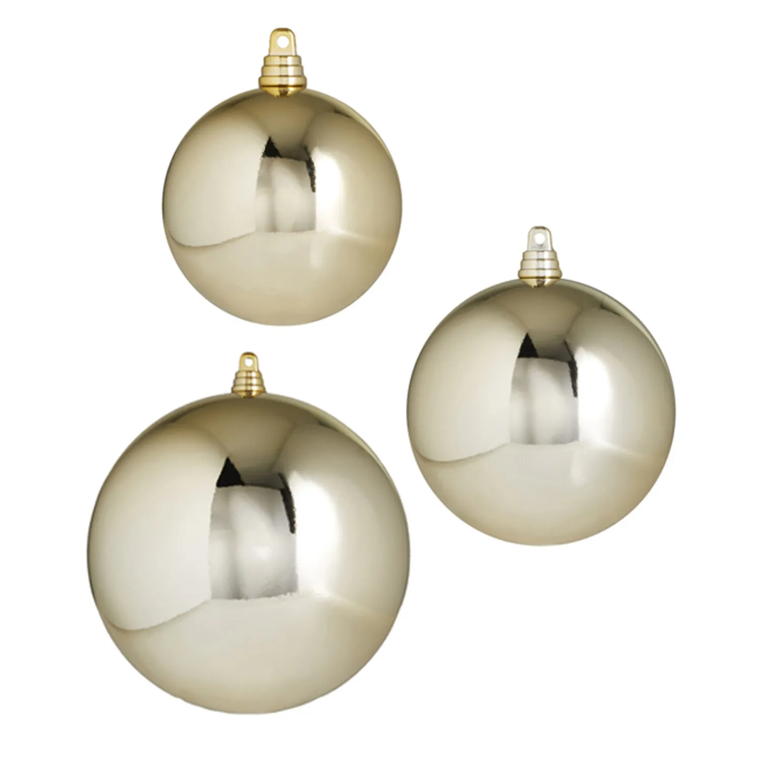 Raz 3", 4", or 6" Large Champagne Shiny Ball Christmas Ornaments