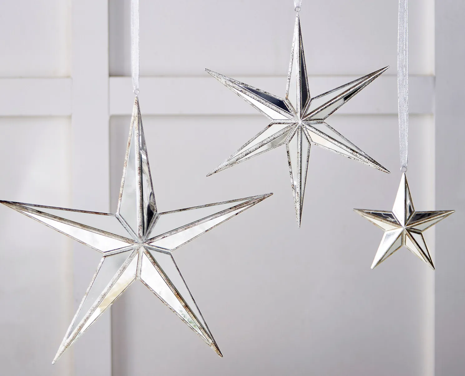 Raz 5.75", 12", or 15" Silver Mirrored Star Christmas Ornament