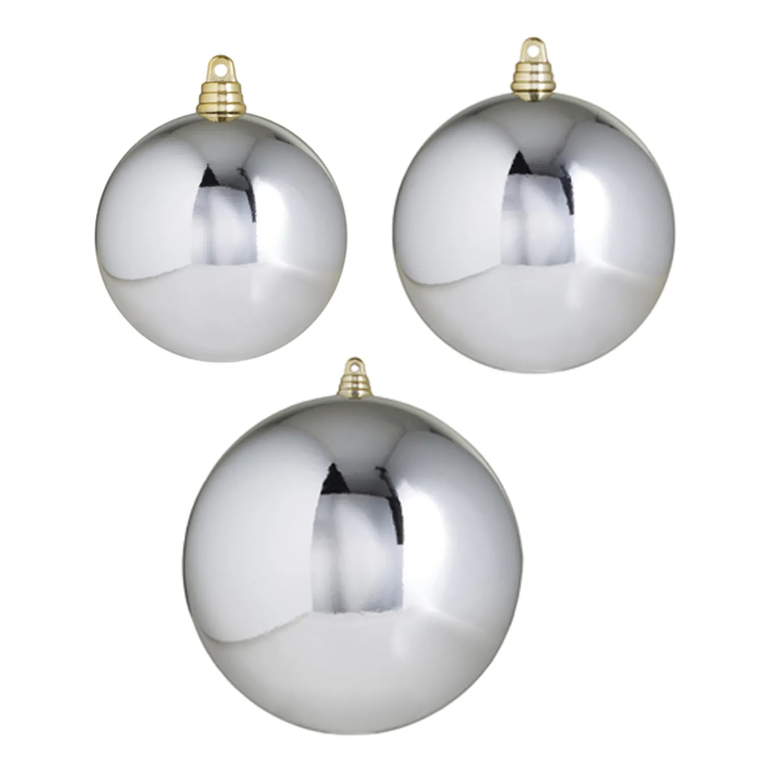 Raz 3", 4", or 6" Silver Shiny Ball Christmas Ornaments