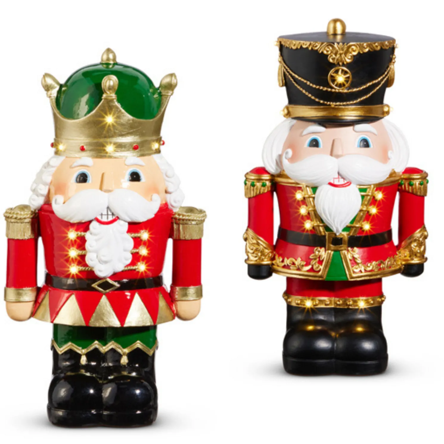 Raz 12.5" Black Hat or Green Hat Lighted Nutcracker Christmas Decoration