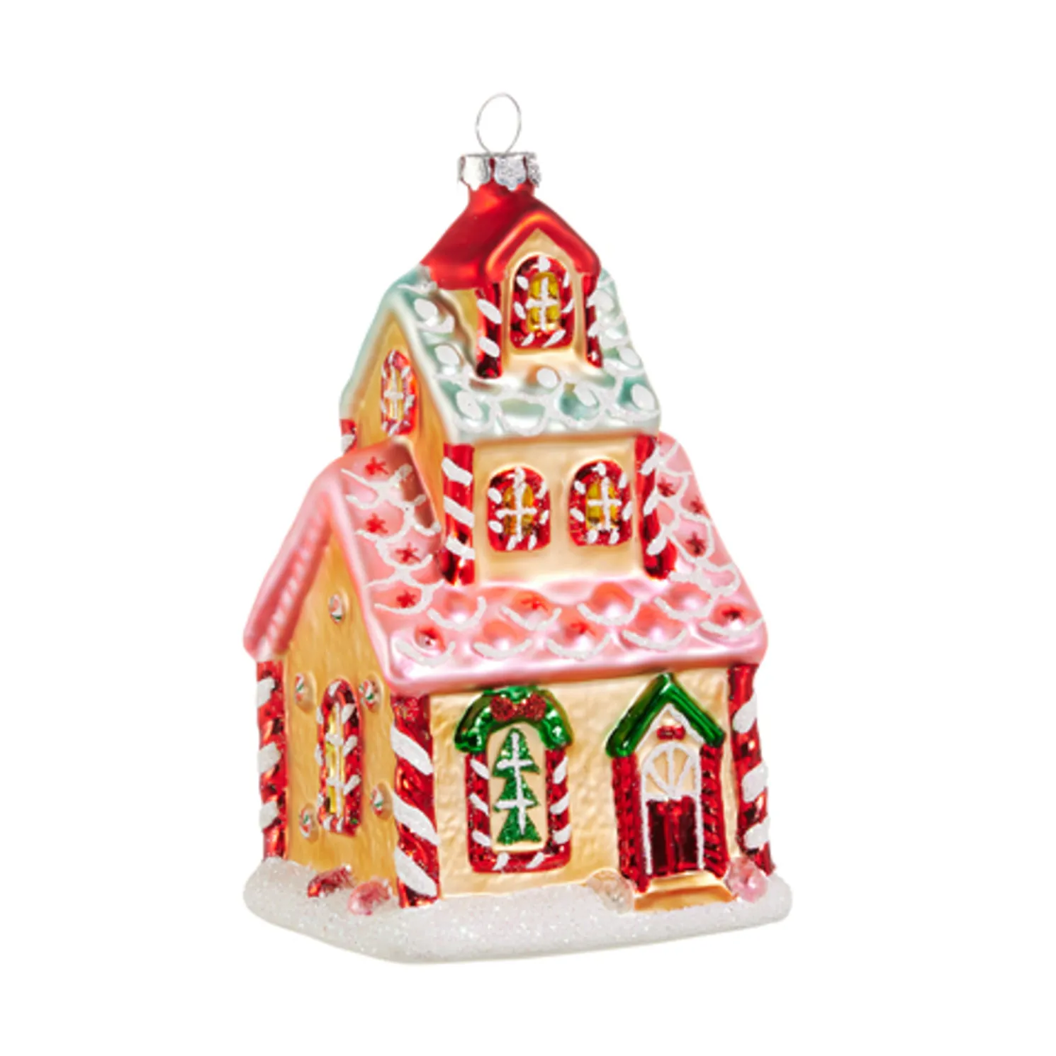 Raz 5" Bright Gingerbread House Glass Christmas Ornament 4520865