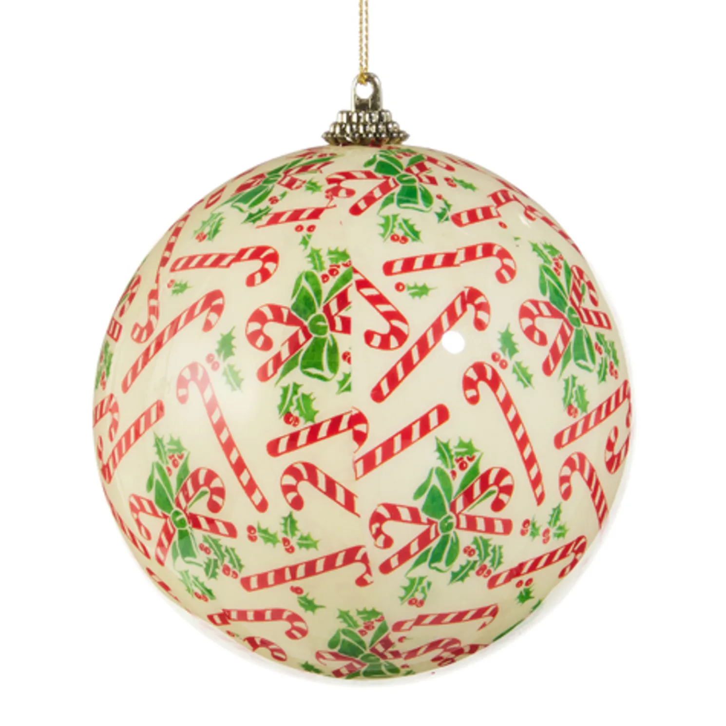 Raz 4" Candy Cane Ball Christmas Ornament 4532883