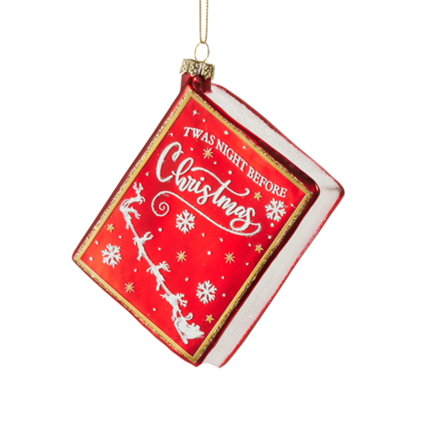 Raz 5" Christmas Book Glass Christmas Ornament 4552945
