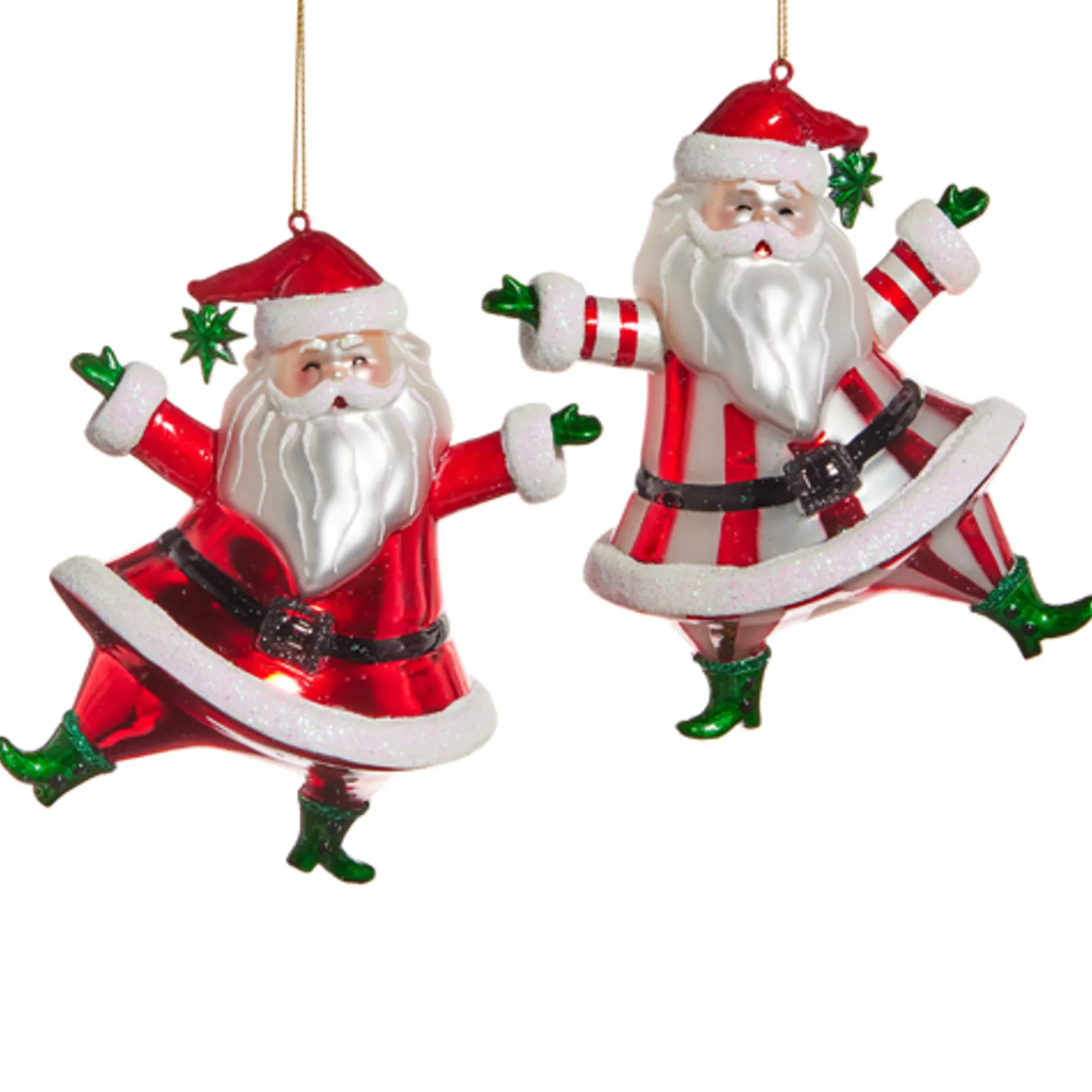 Raz 5" Dancing Santa Glass Christmas Ornament 4552869
