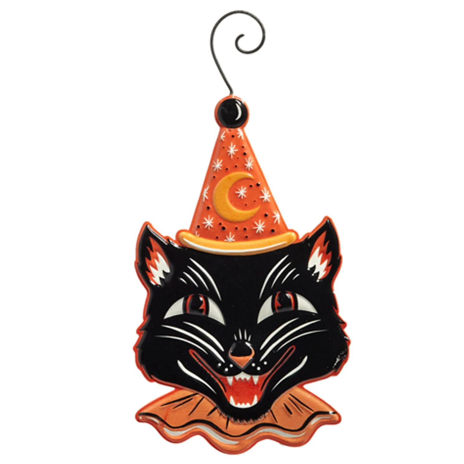 Raz 14.5" Embossed Party Cat Halloween Sign Decoration 4411224