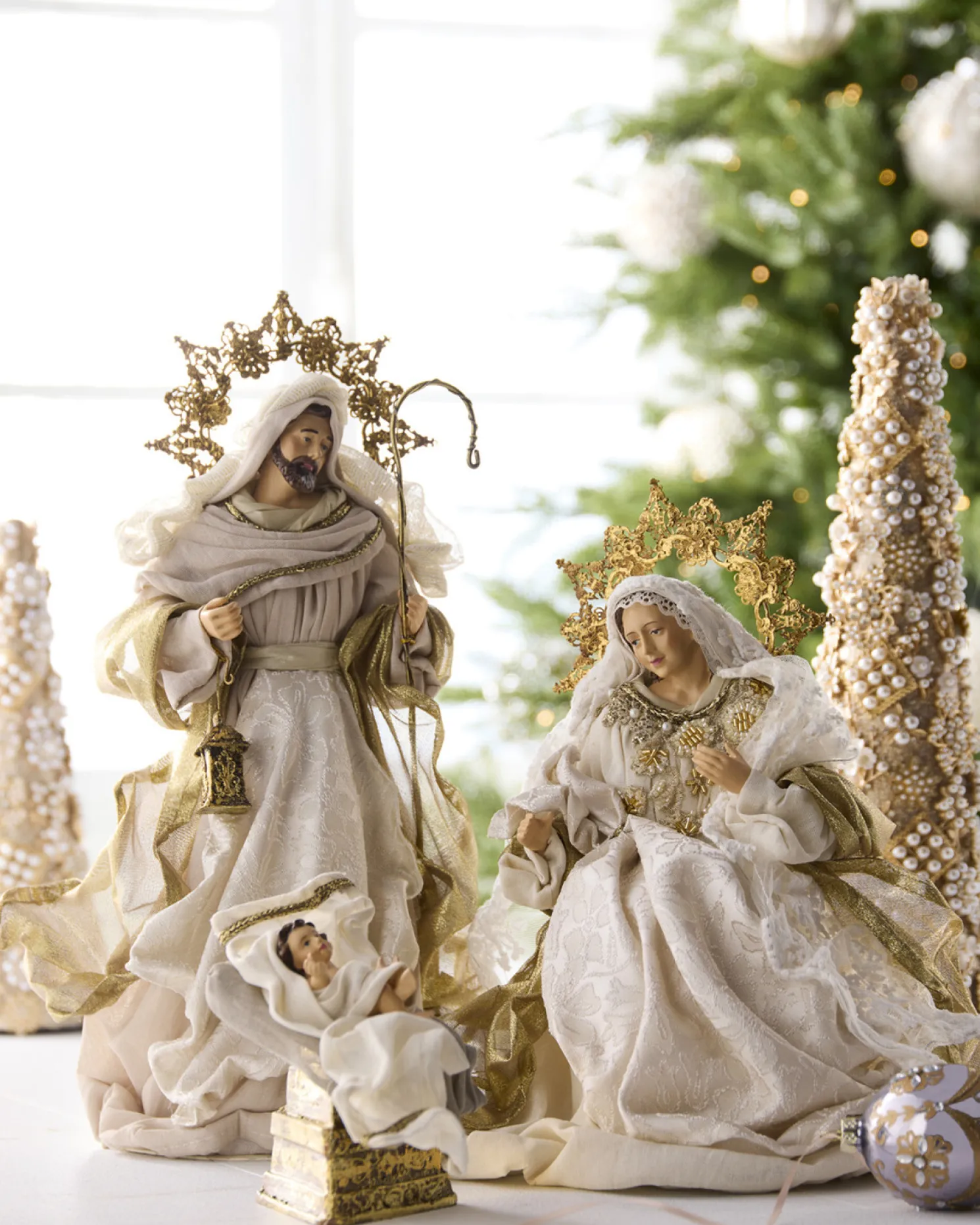 Raz 16.5" Golden Ivory Holy Family Christmas Decoration 4510651