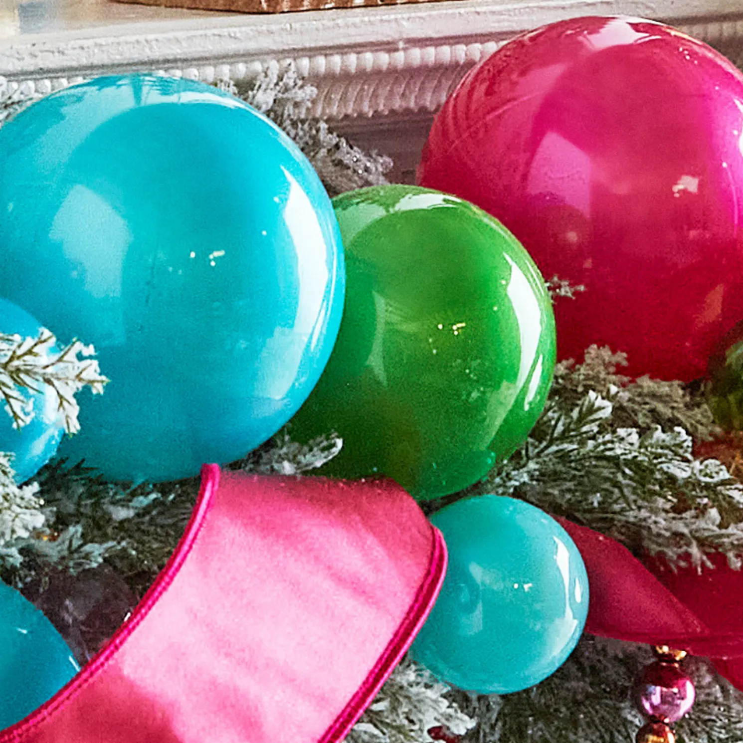 Raz 5" Green Opaque Blown Glass Ball Christmas Ornament 4523078