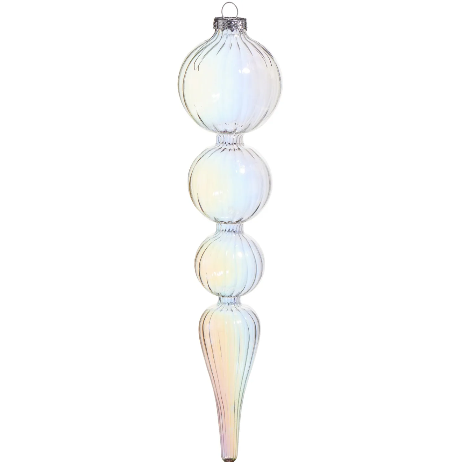 Raz 14.5" Iridescent Finial Glass Christmas Ornament 4522895