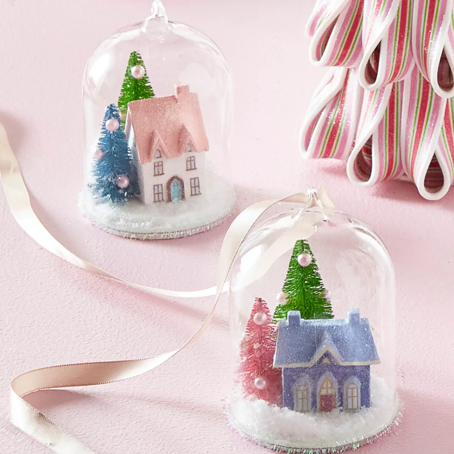 Raz 4" Jolly House Cloche Glass Christmas Ornament 4546029