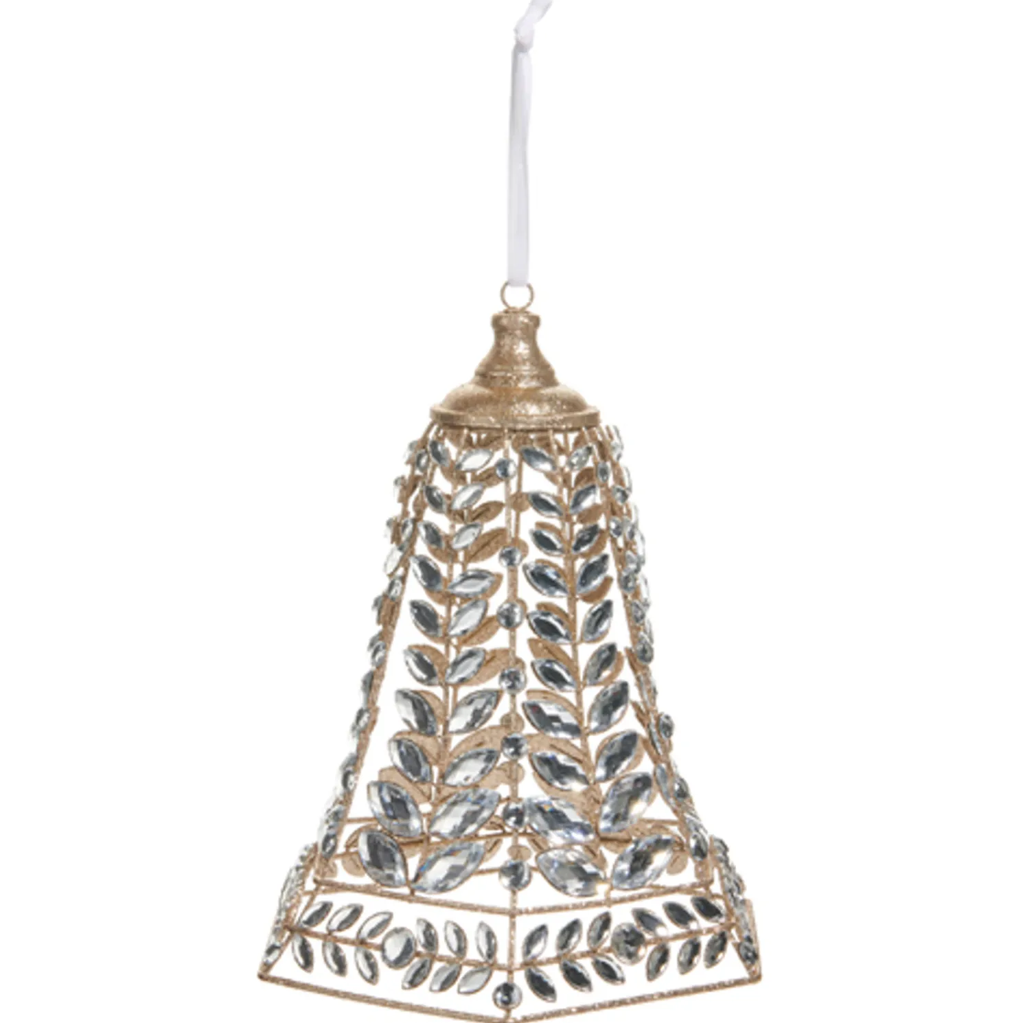 Raz 12.5" Large Clear Jeweled Bell Christmas Ornament 4513561