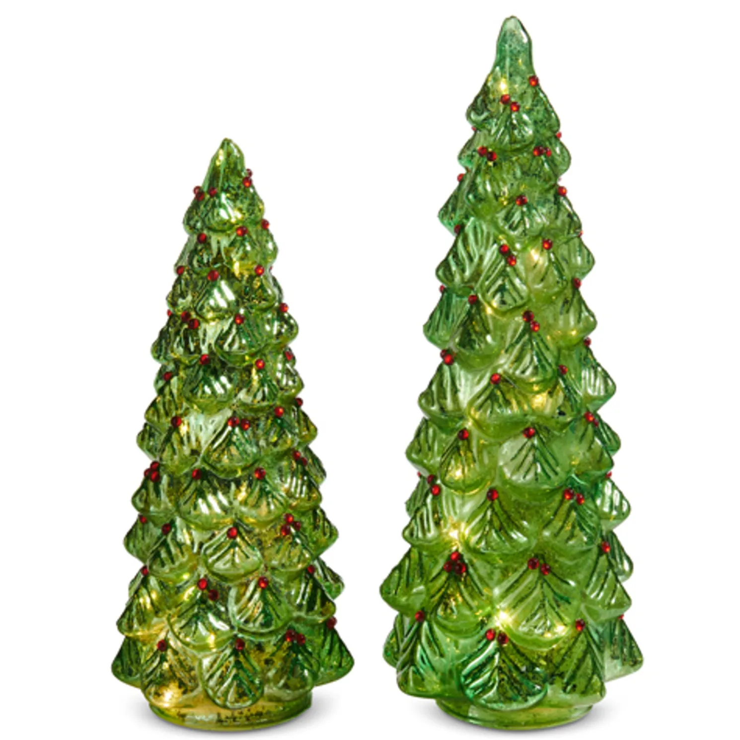 Raz 12.5" Lighted O Tannenbaum Glass Trees Christmas Decoration 4523137