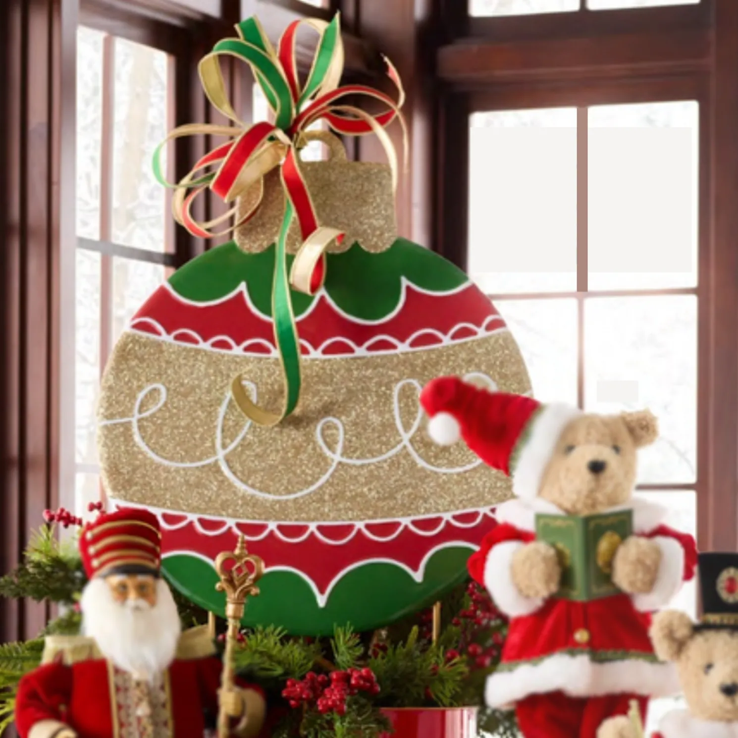 Raz 35.25" Multicolor Ornament Yard Stake Outdoor Christmas Decoration 4525980