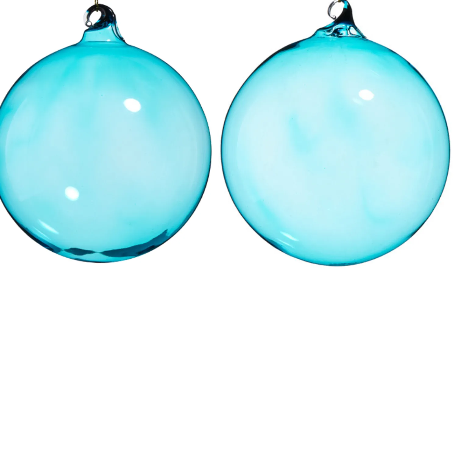 Raz 4" or 5" Blue Sheer Blown Glass Christmas Ornament