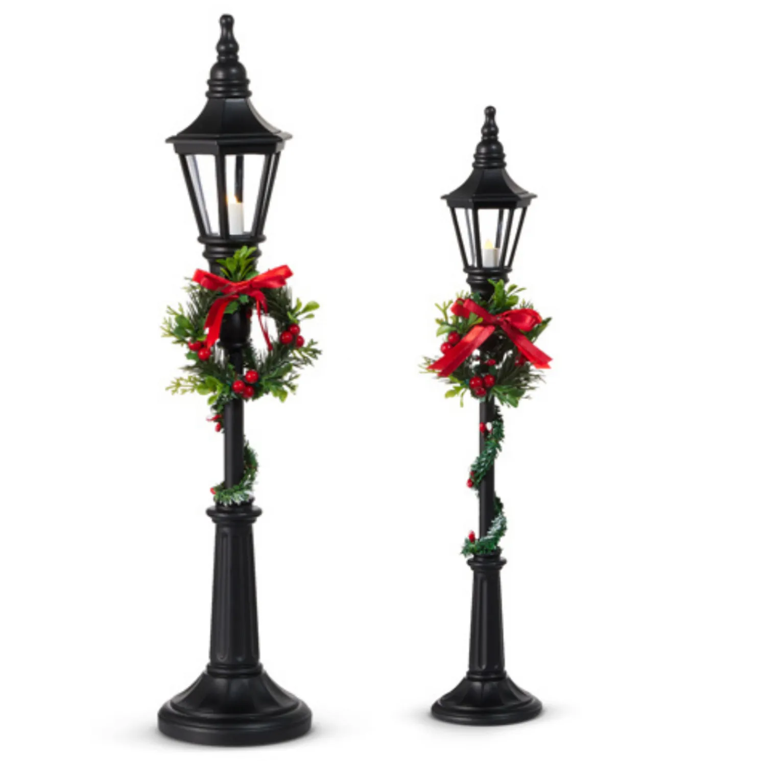 Raz 18.5" or 21" Lighted Black Christmas Lamp Post