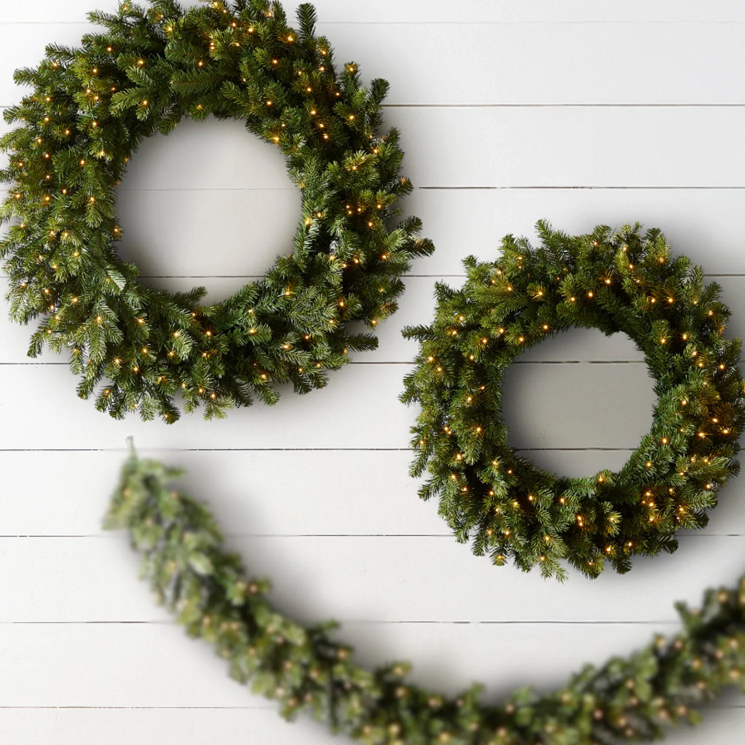 Raz 30" or 36" Mixed Pine Lighted Christmas Wreath