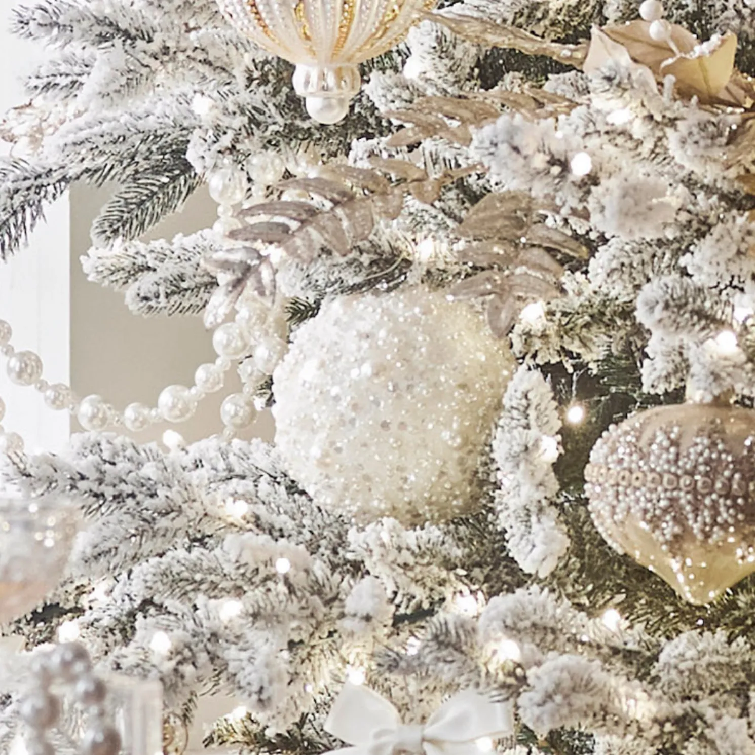 Raz 4.75" Pearl Embellished Ball Christmas Ornament 4406634