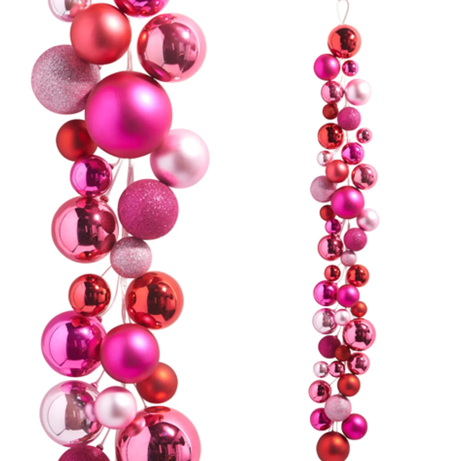 Raz 4' Pink Ball Ornament Christmas Garland G4432717