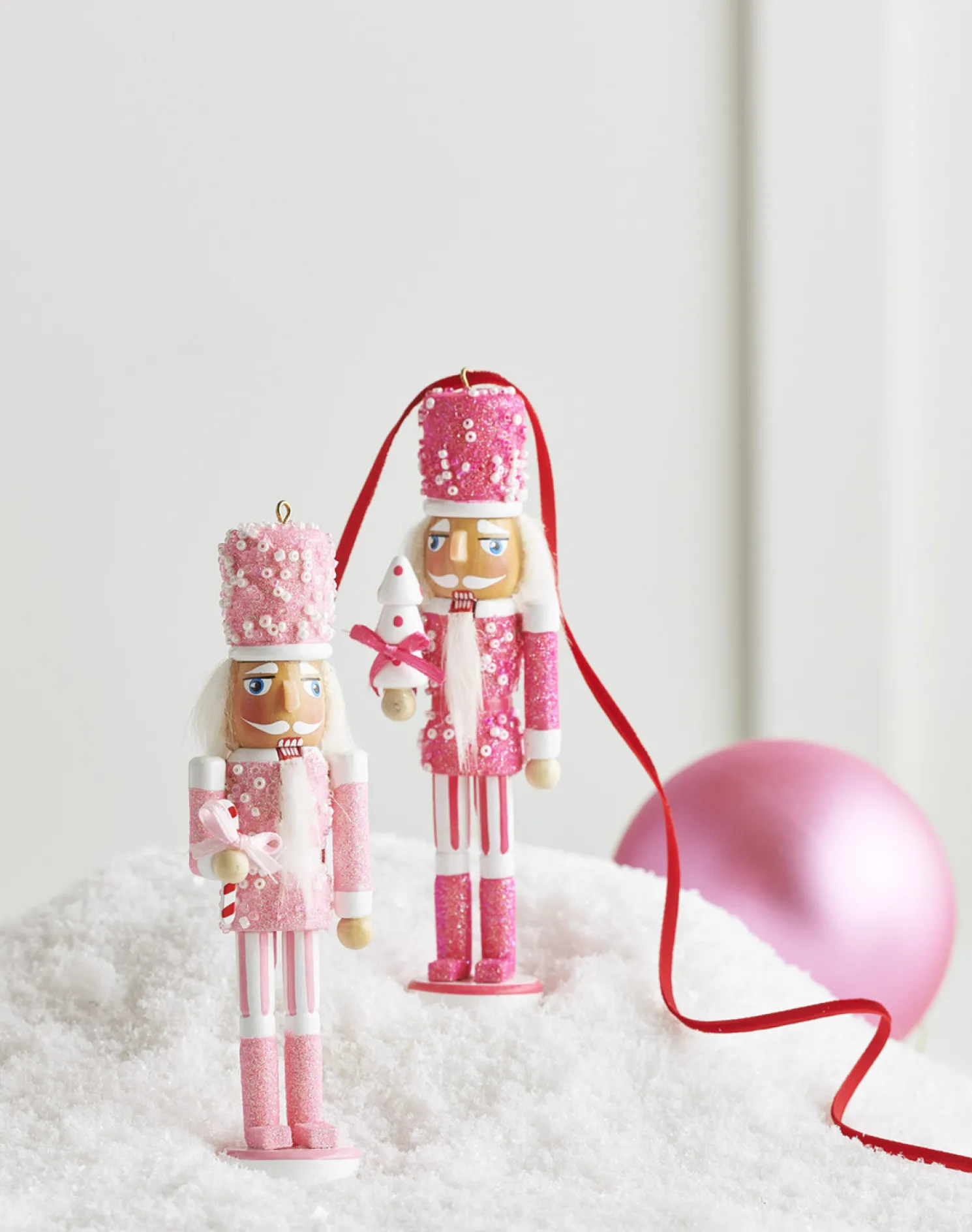 Raz 6" Pink Nutcracker Christmas Ornament Set of 2 4422937