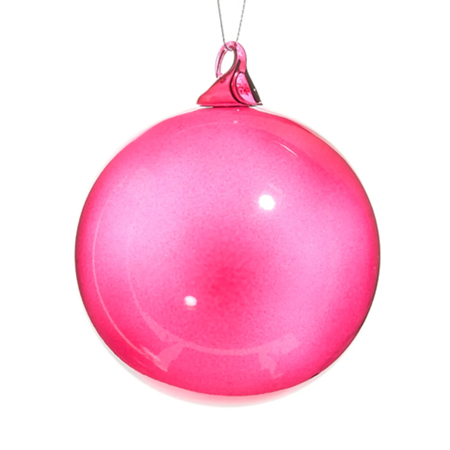 Raz 4" Raspberry Pink Blown Glass Ball Christmas Ornament 4523099