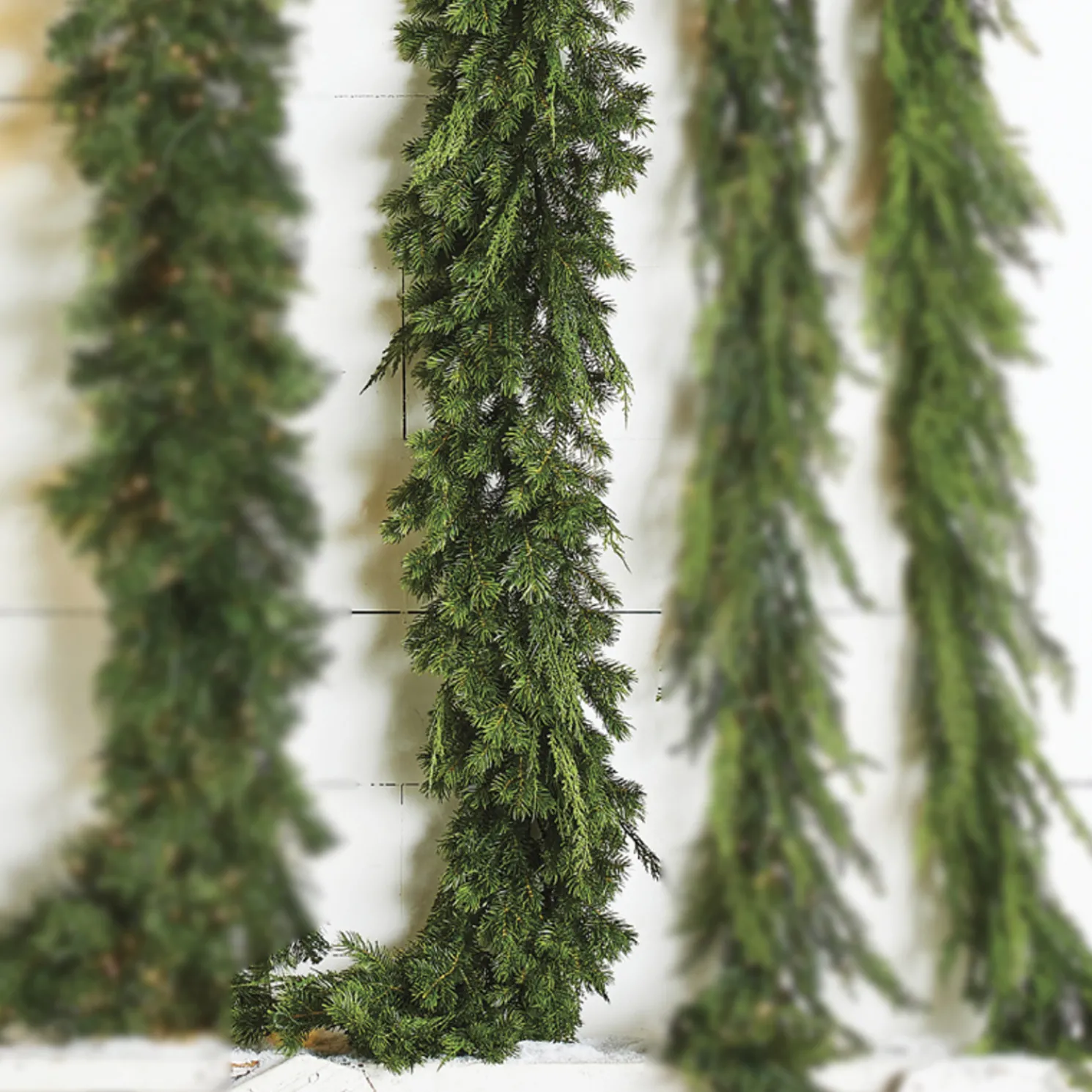 Raz 9' Real Feel Green Mixed Cedar and Pine Christmas Garland G4152043